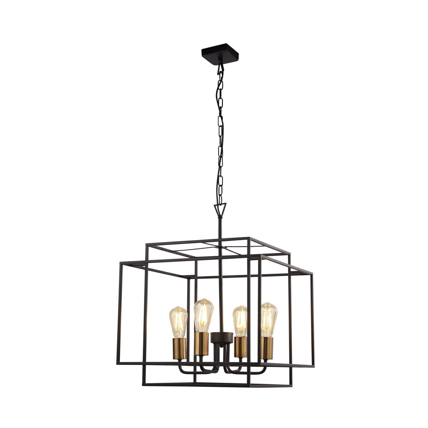 Lampe à suspendre métal L : 45 cm noir mat bronze E27