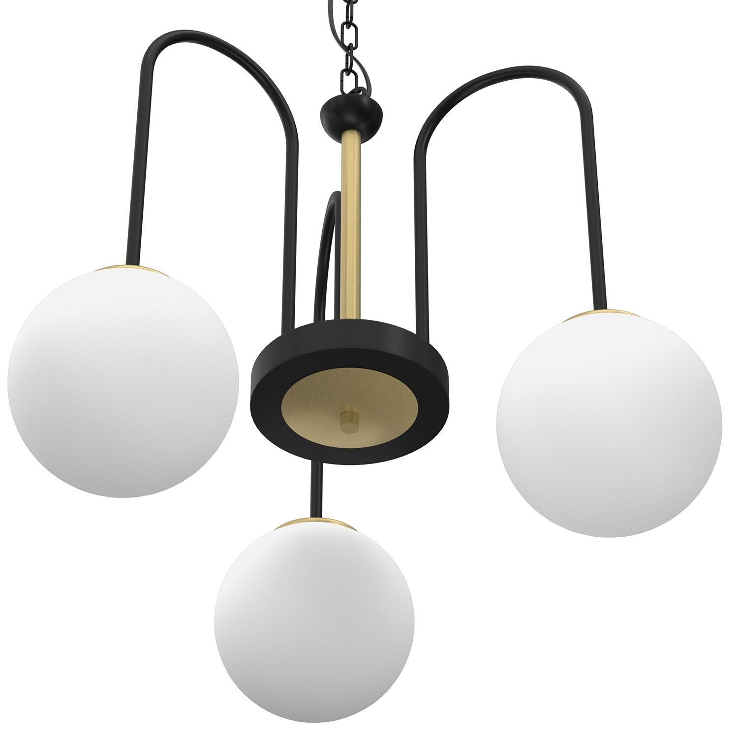 Suspension ronde en laiton noir blanc E14 Ø51 cm