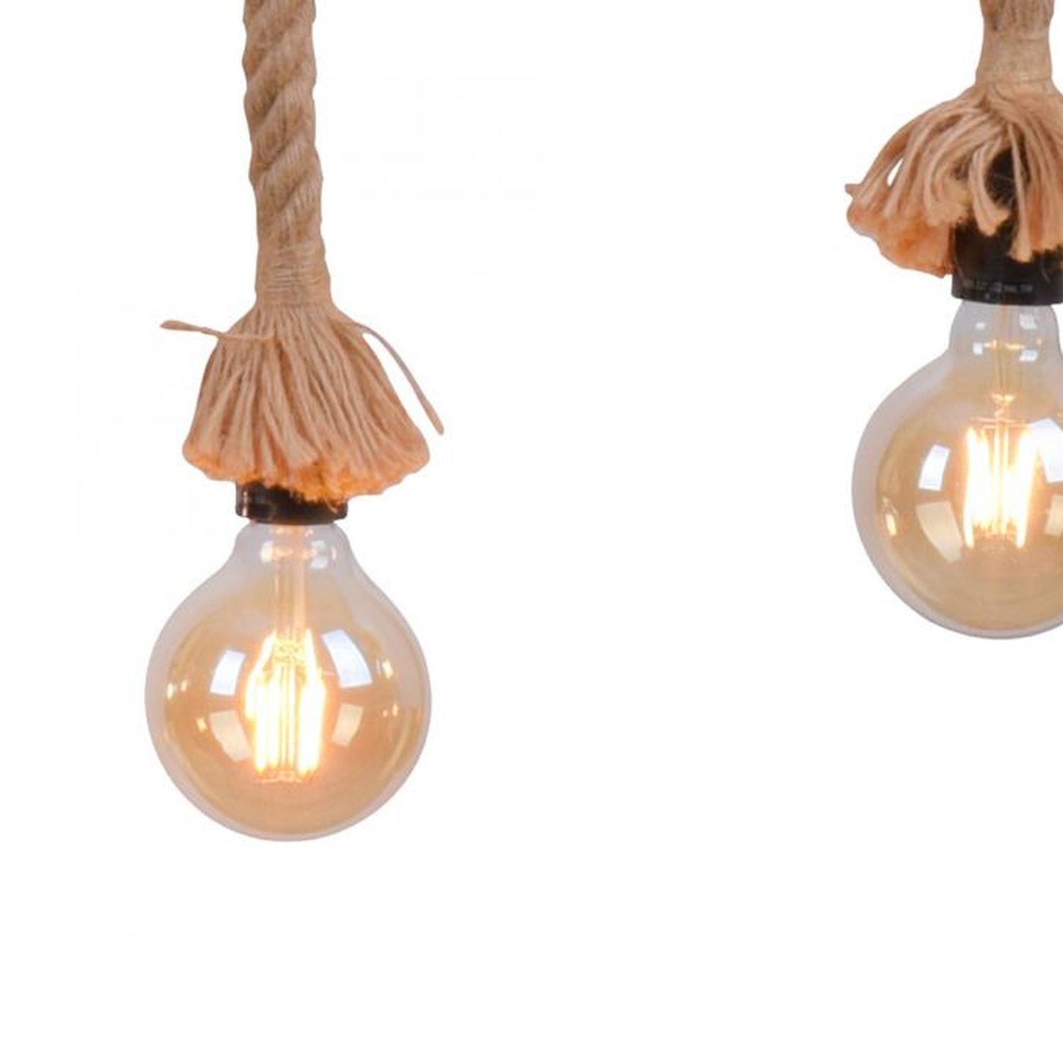 Suspension vintage poutre en bois corde E27 100 cm Licht, Lampe