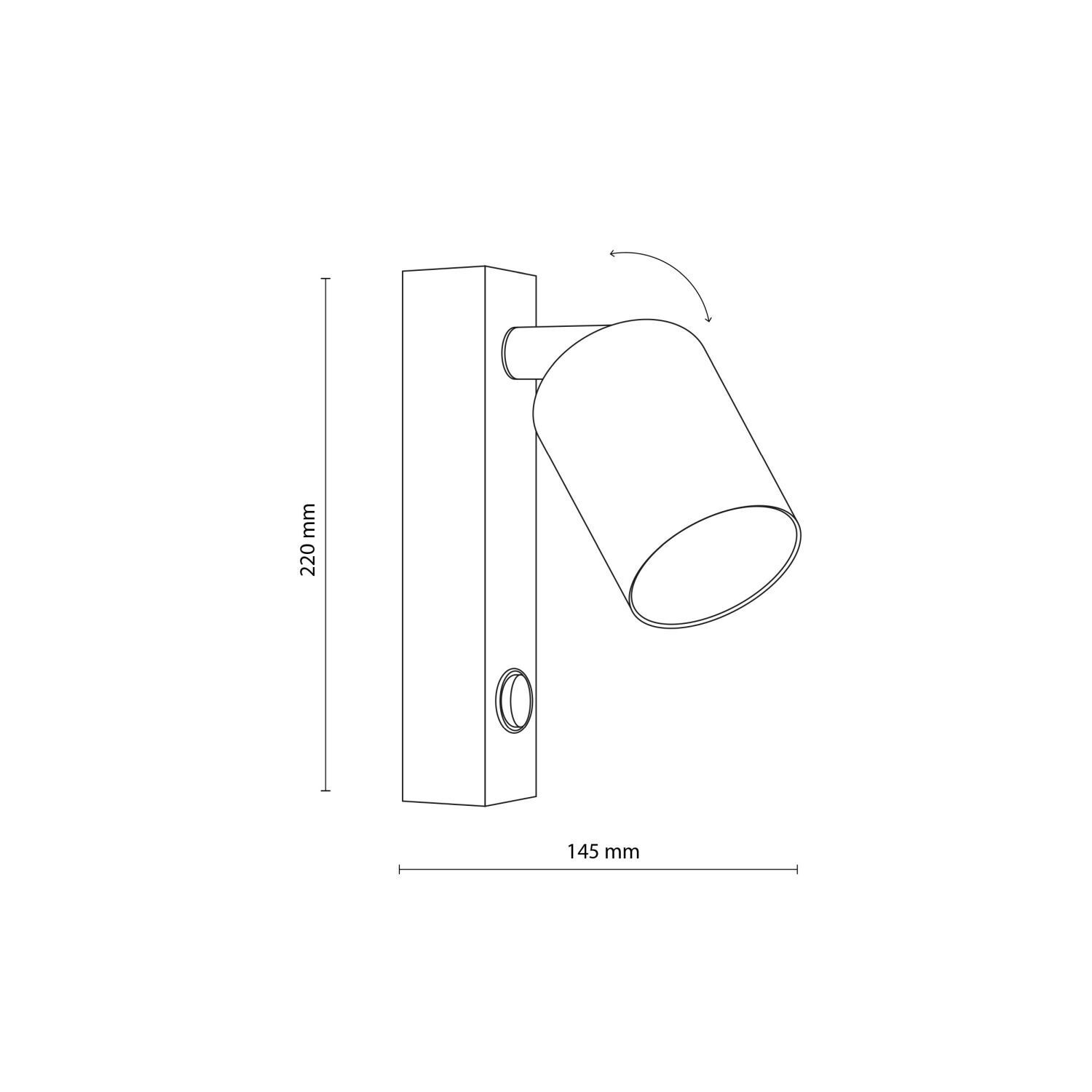 Spot mural en métal avec interrupteur brun GU10 orientable H : 22 cm