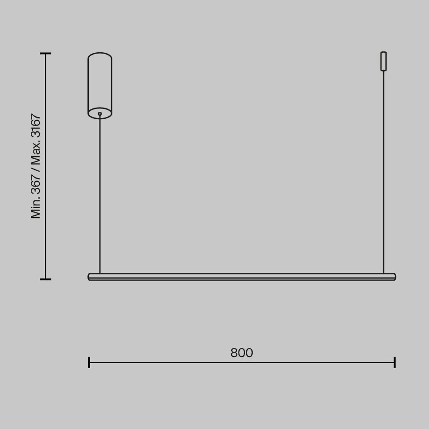 Lampe à suspendre aluminium LED H : max. 316,7 cm en laiton