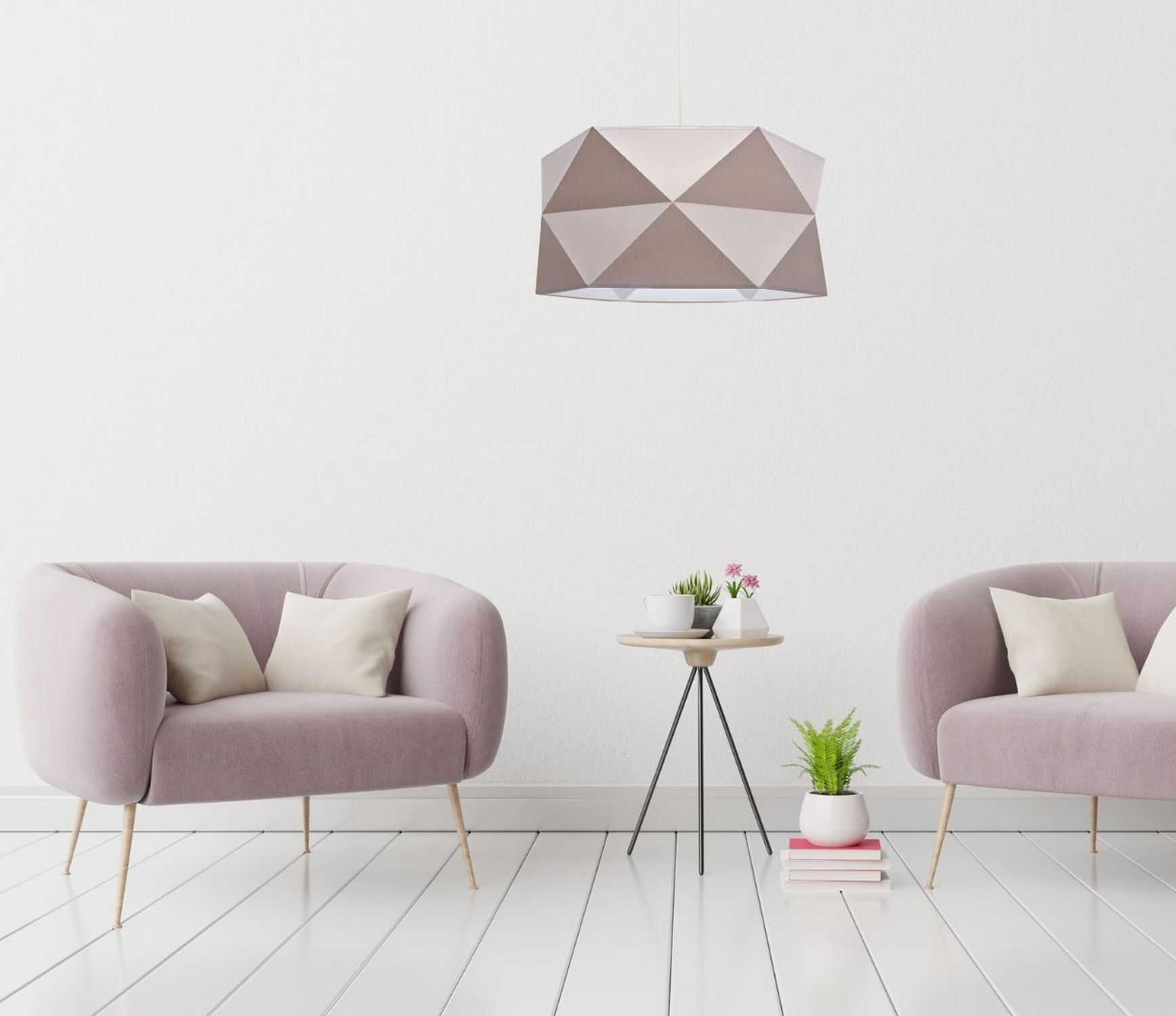 Suspension Abat-jour en tissu blanc marron faible éblouissement E27 L:70 Lampe, Dekoration für Zuhause, Pflanze, Wohnzimmer, Zimmer