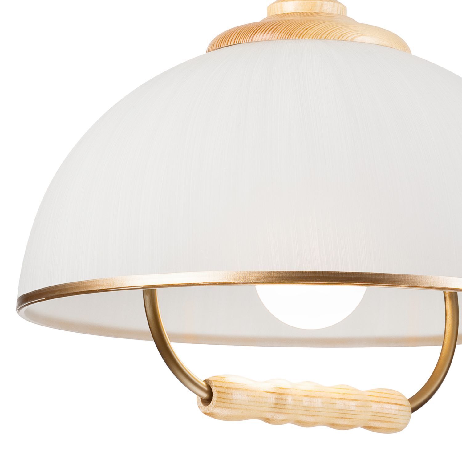 Suspension ronde verre bois E27 Ø30 cm faible éblouissement Lampe
