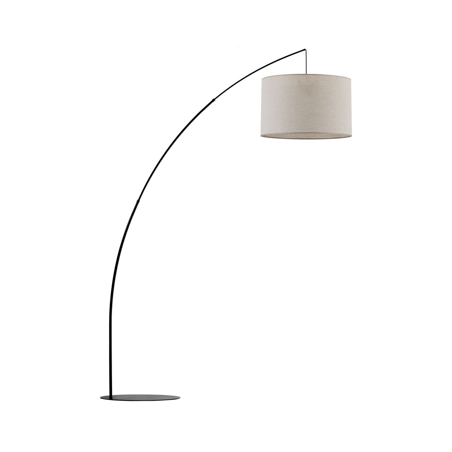 Lampe à arc grand tissu métal courbé 245 cm de haut