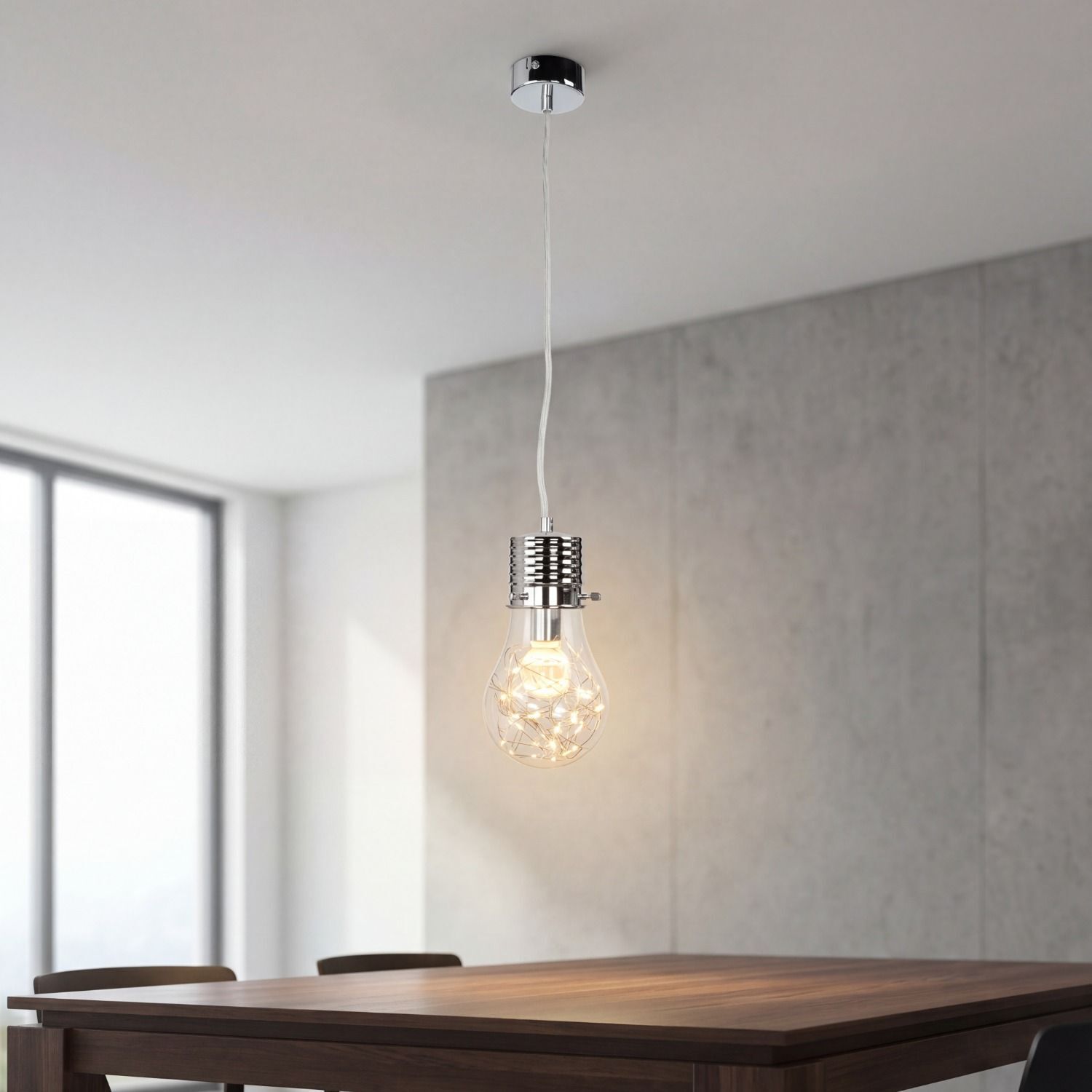 pendant light, birne, deckenleuchte, drahtpendelleuchte, moderner dekostil