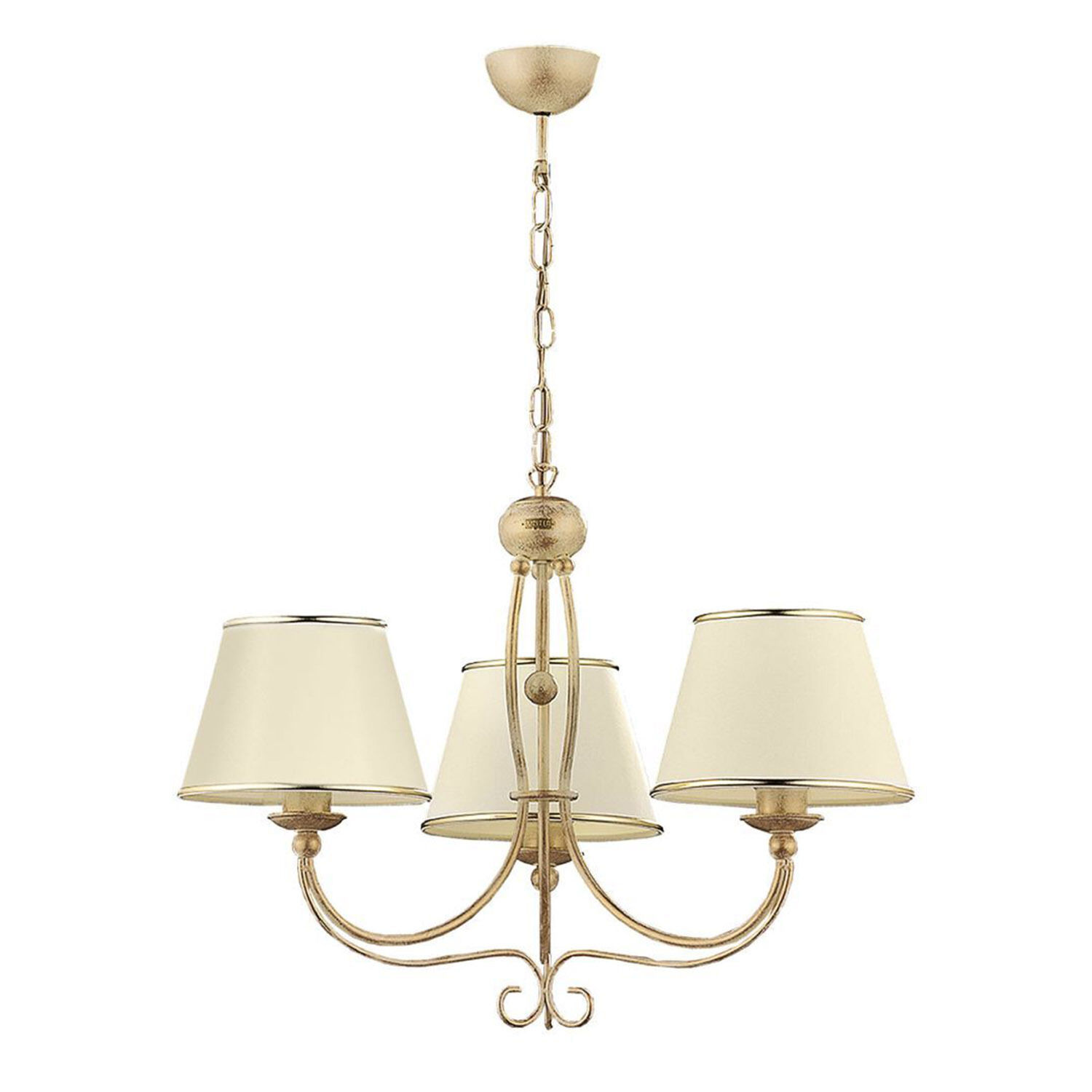 Lustre Ø67cm Shabby Gold 3xE27 Lampe à suspendre Leuchter, Lampe, Leuchte