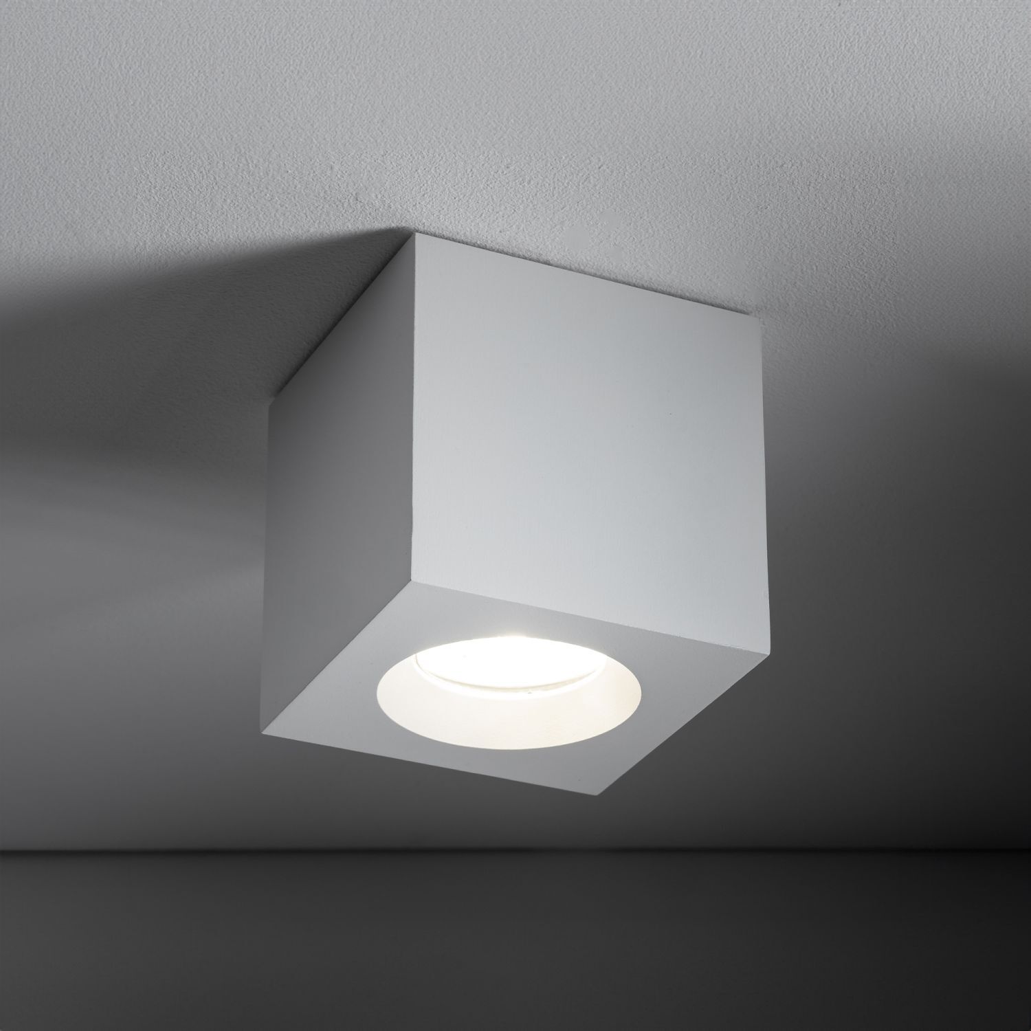 Petit spot de plafond noir métal verre IP44 8,5 cm Deckenleuchte