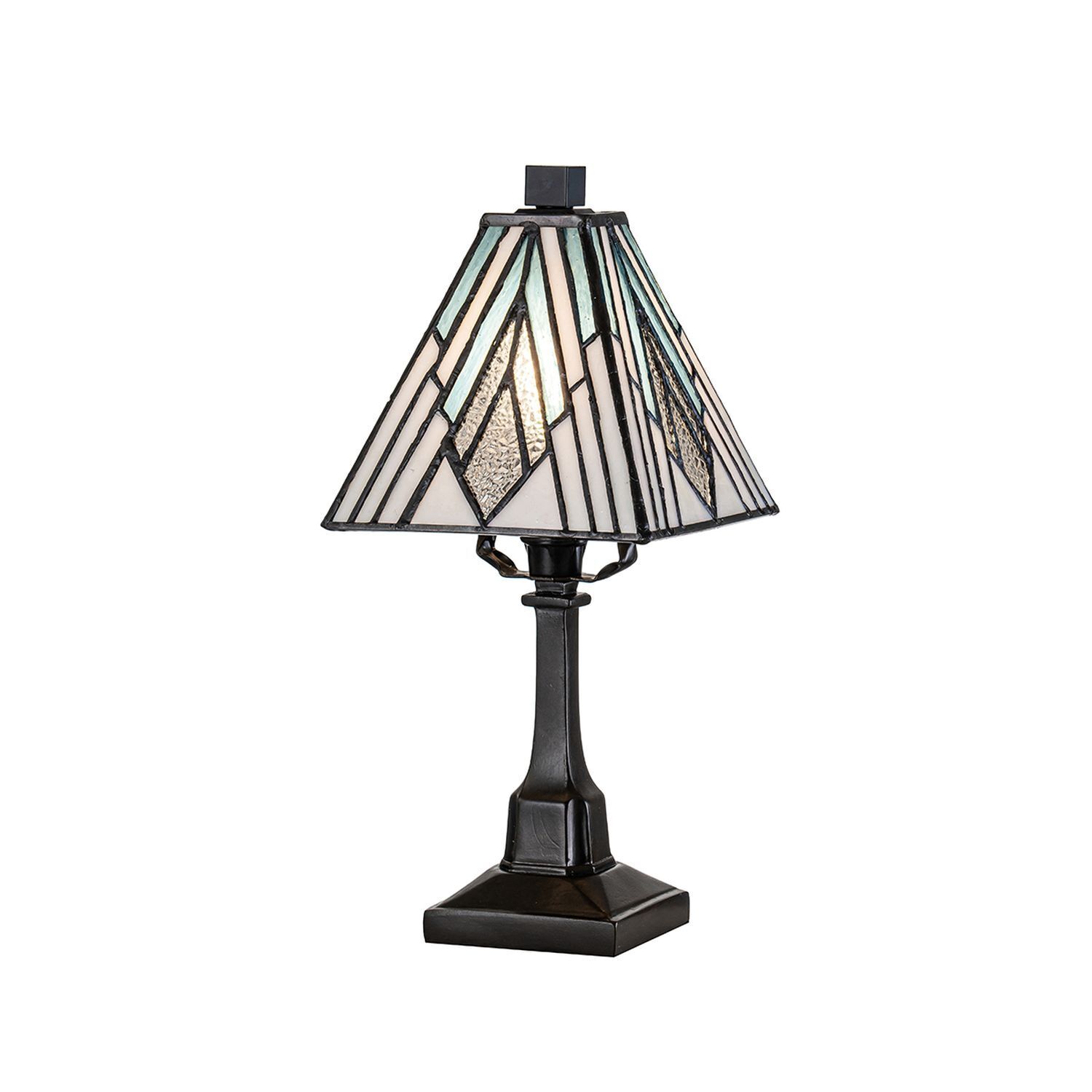 Tischlampe Tiffany Stil E27 Buntglas Metall klein H: 32 cm Lampe, Tischlampe