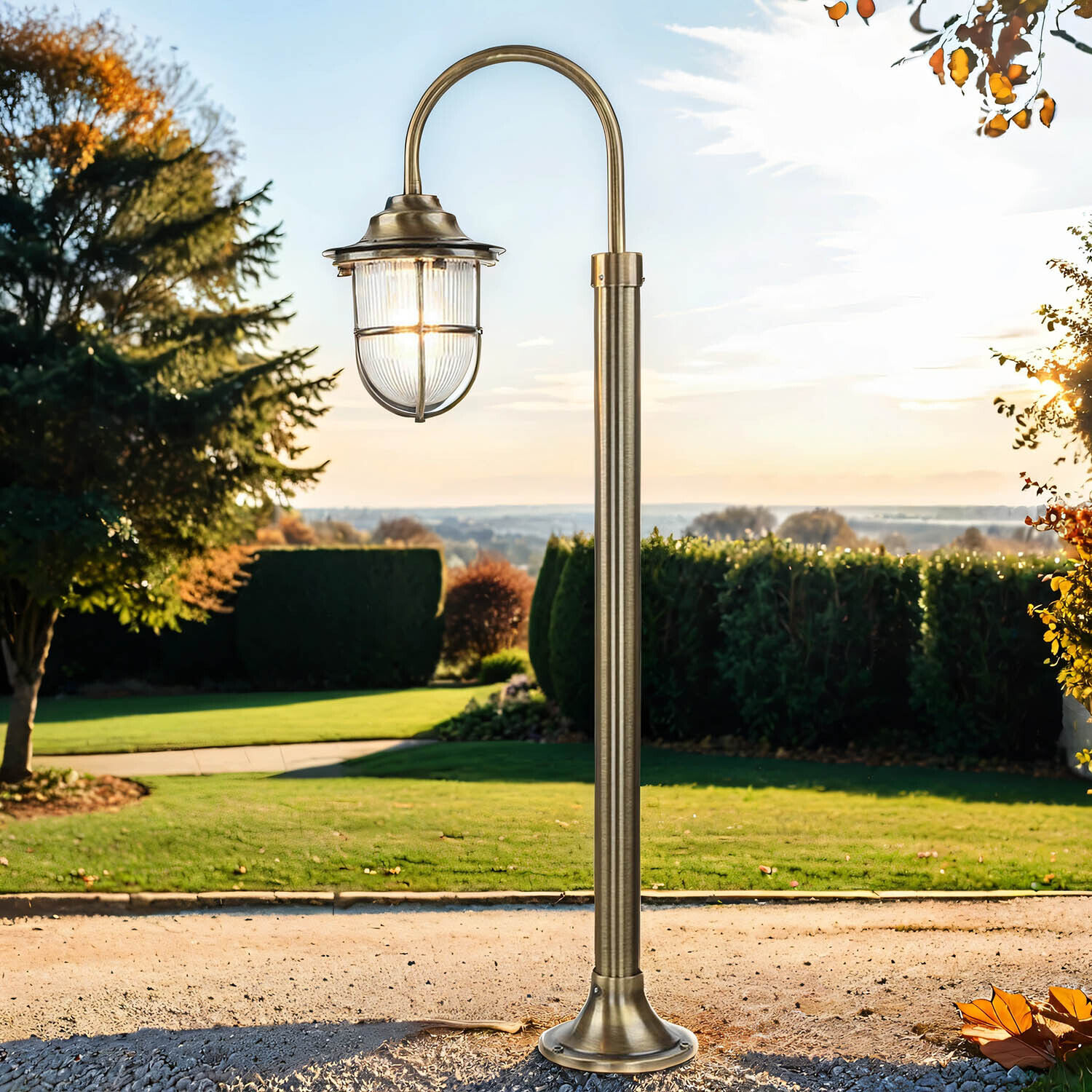 Lampe de jardin laiton 62cm de haut inoxydable SANTORIN