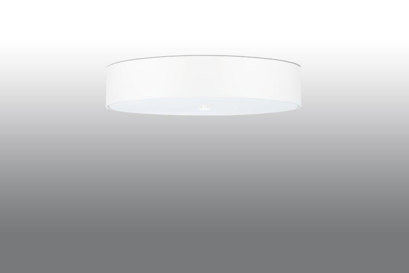 Plafonnier rond Ø 50 cm Blanc Tissu Verre faible éblouissement 5x E27