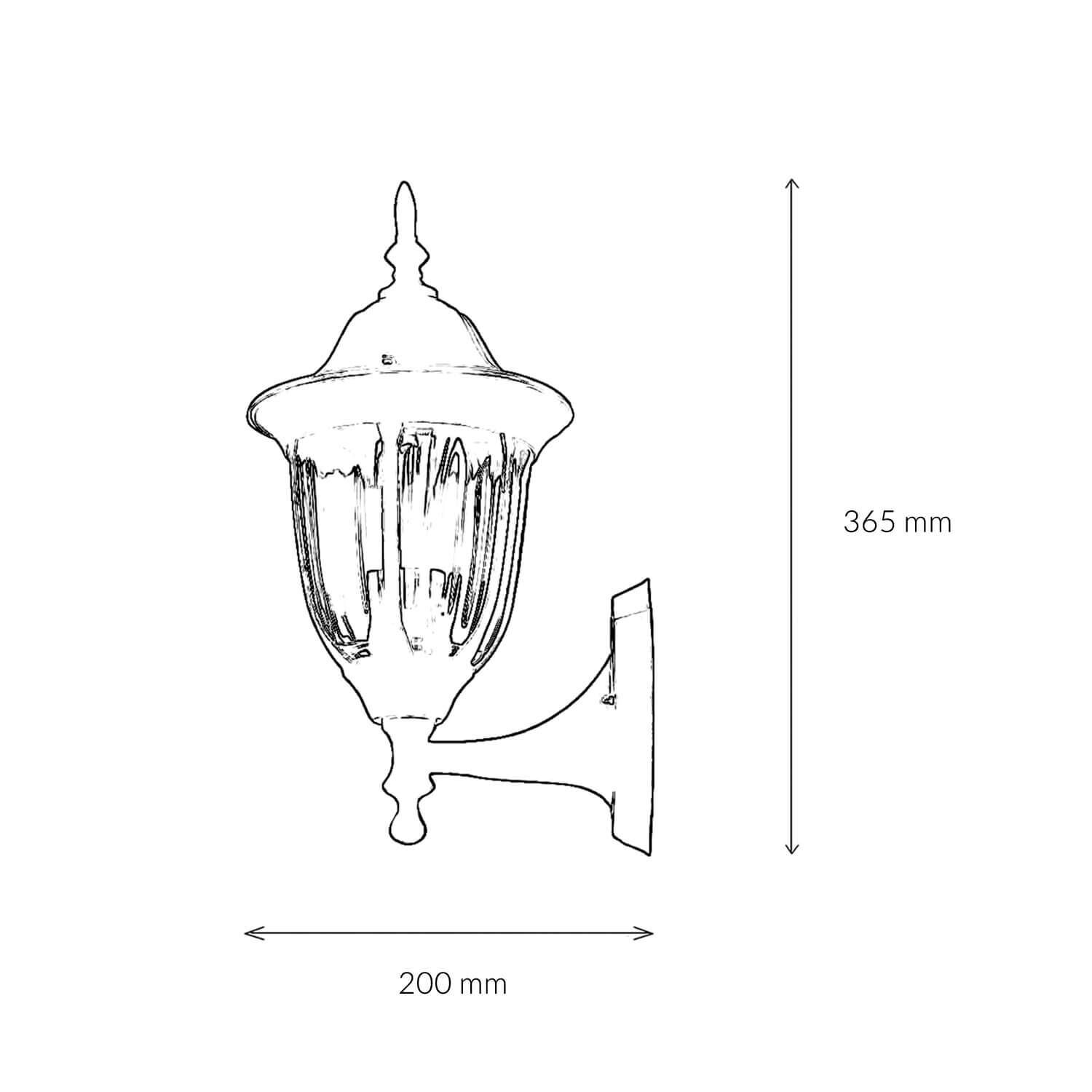 Außenleuchte, Wandlampe, Gartenlampe, Metall, Glas