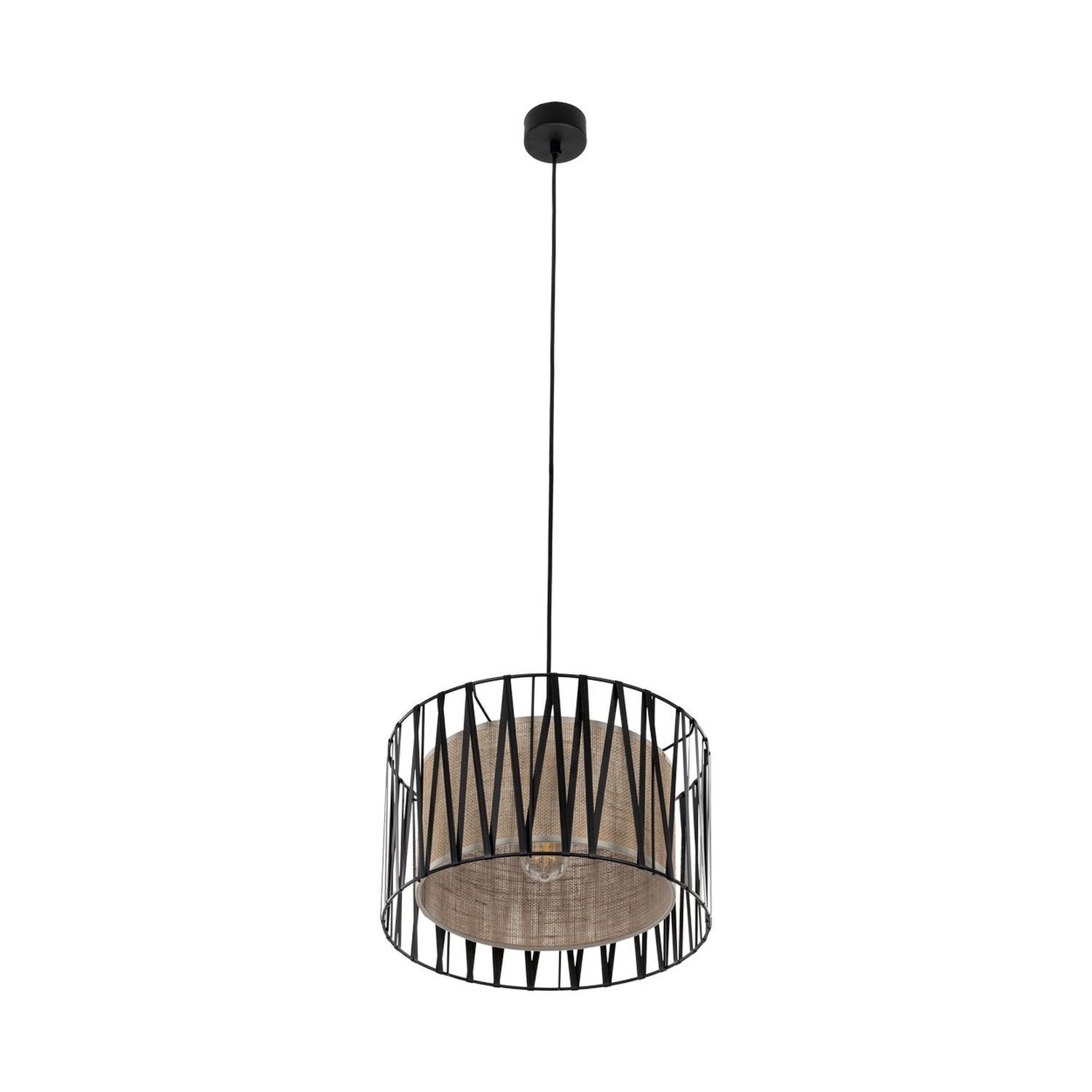 Lampe à suspendre ronde Ø 40 cm H : max. 165 cm Noir Marron