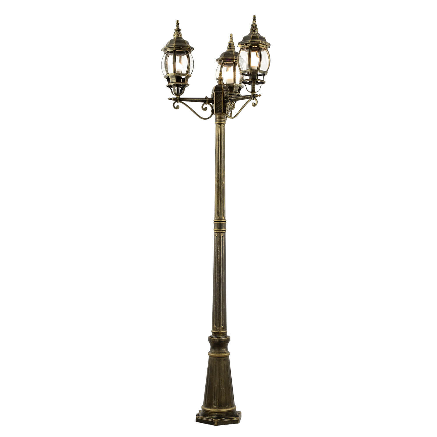 Grand candélabre BREST or antique 3xE27 2,1m de haut Laternenpfahl