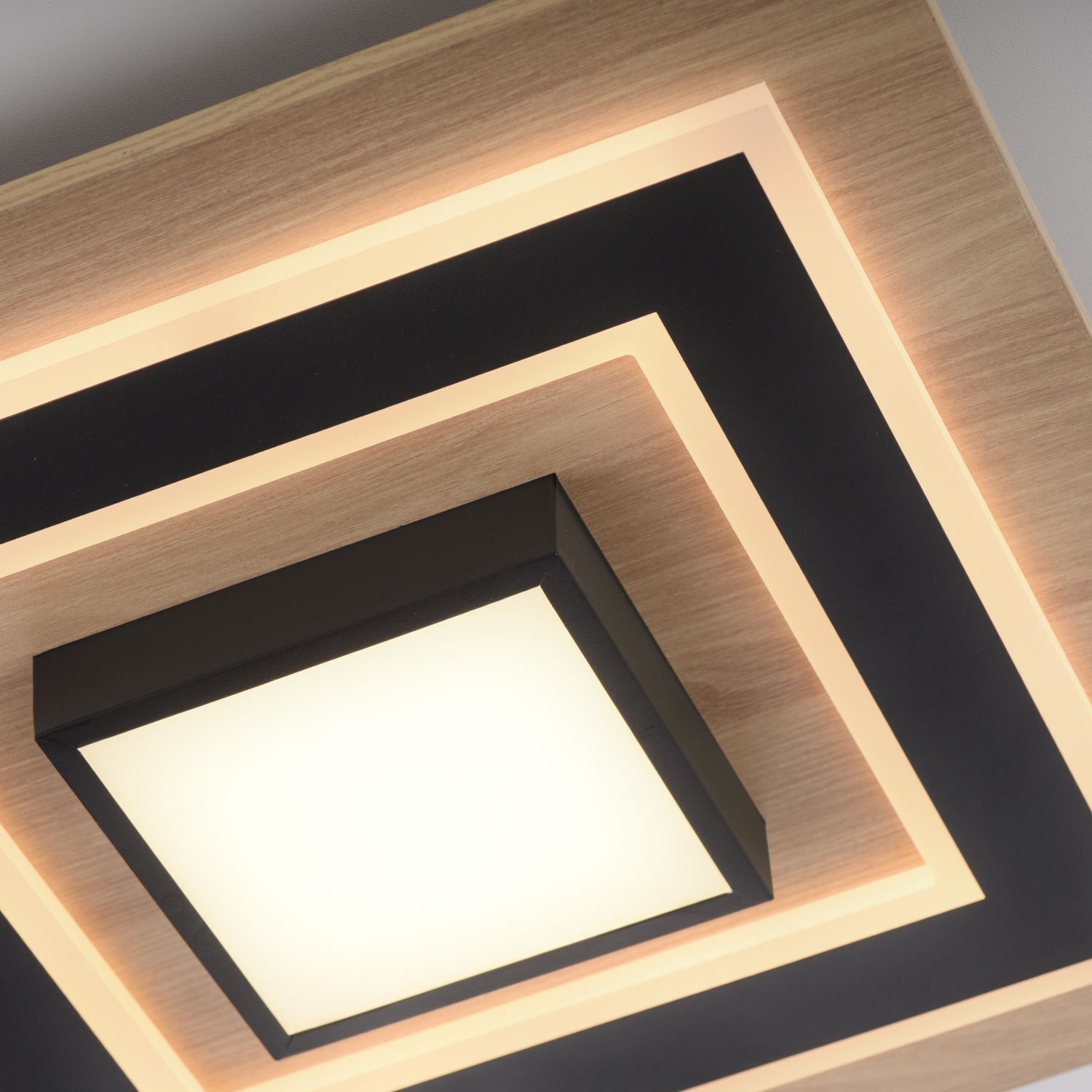 Lampe de plafonnier LED bois métal 2150 lm confortable faible éblouissement Deckenleuchte