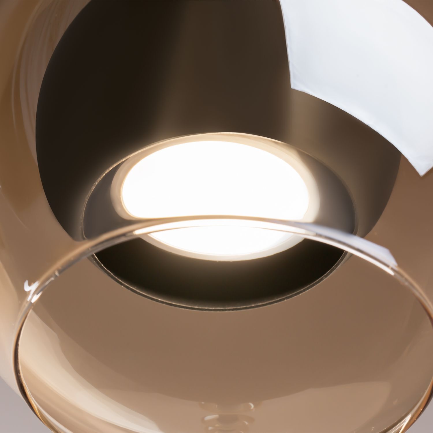 Lampe à suspendre métal verre fumé D : 16 cm rond GU10 Moderne Lampe, Deckenleuchte