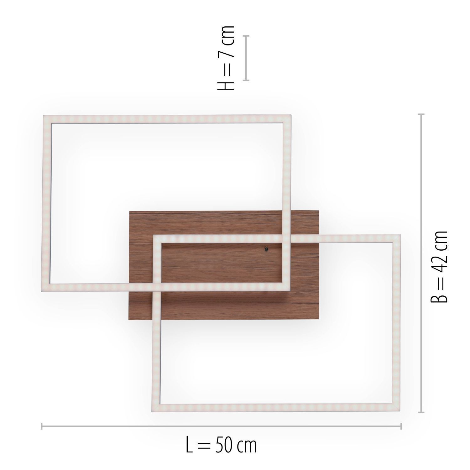 Lampe de plafonnier LED Naturel L:50,4 cm 2700-5000 K dimmable