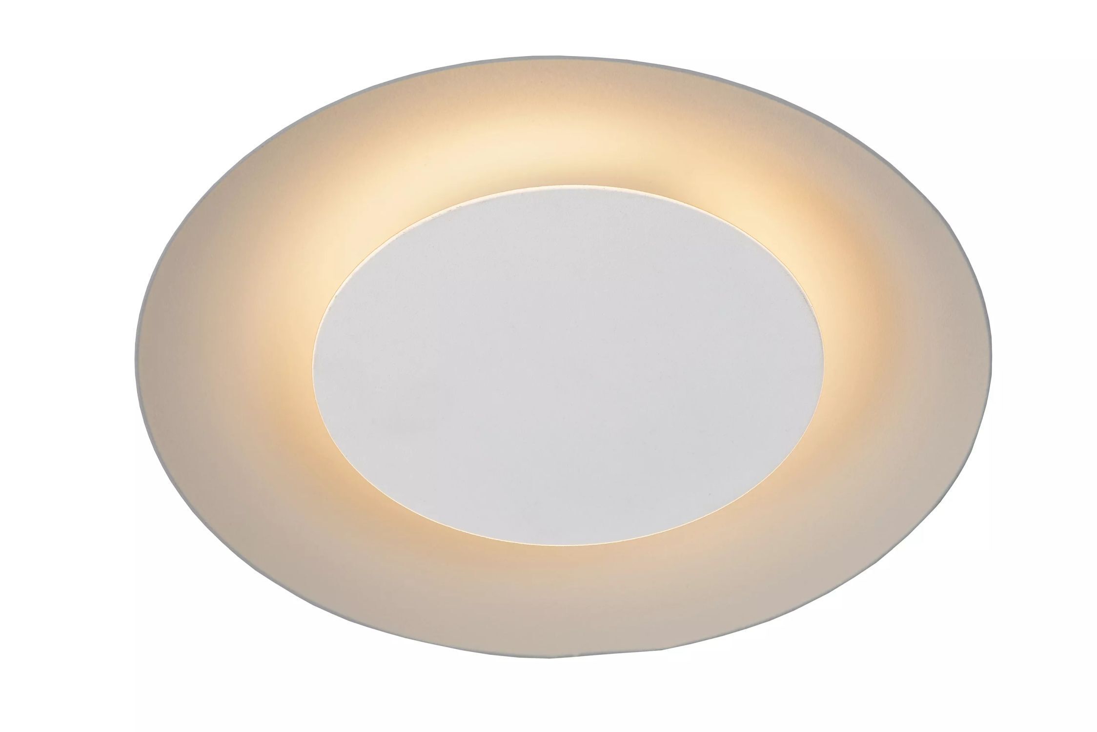 LED Deckenleuchte Metall Weiß Ø21 cm indirekt 2700 K Deckenleuchte, Teller, Leuchte