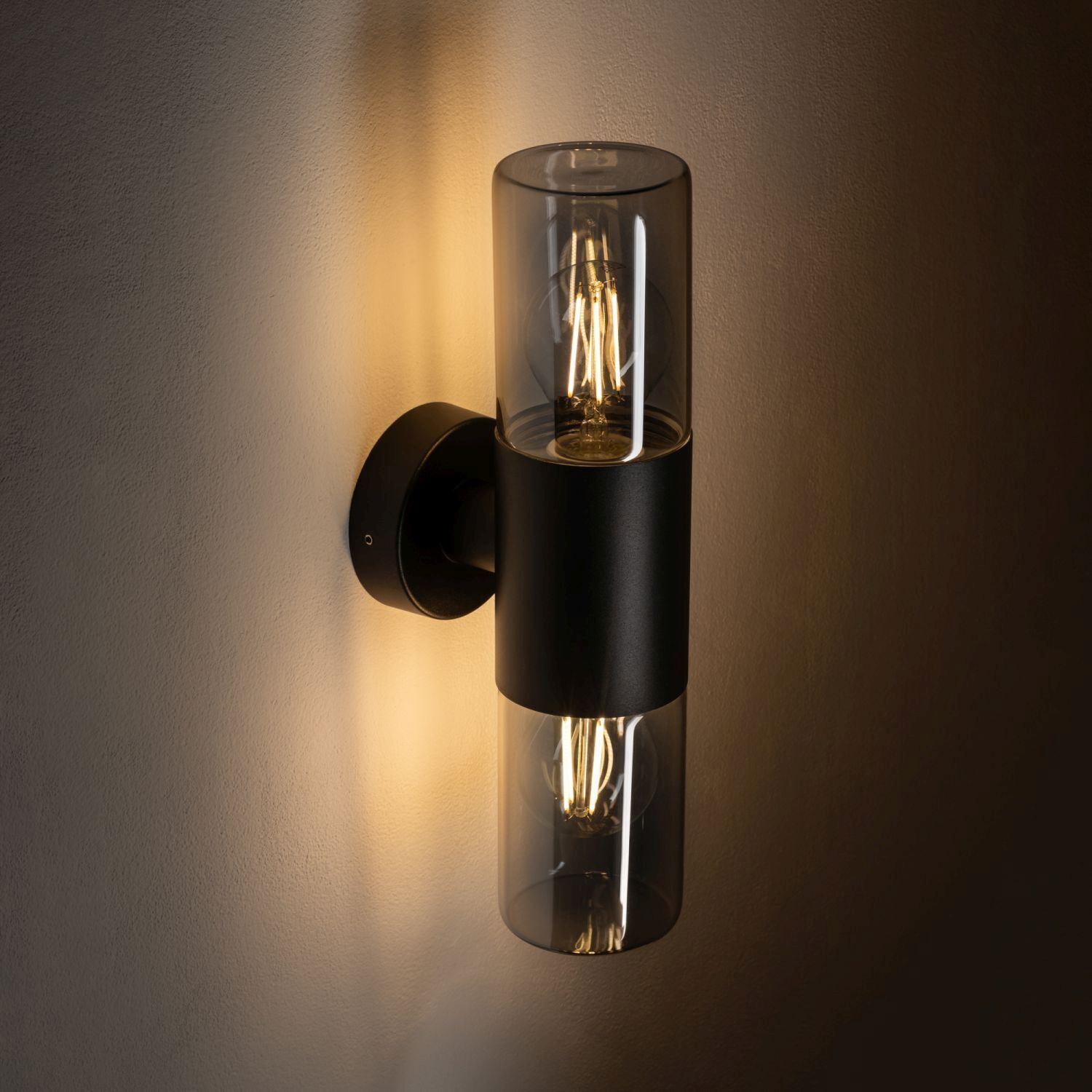 Up Down Applique extérieure verre fumé aluminium IP44 E27 Lampe, Licht