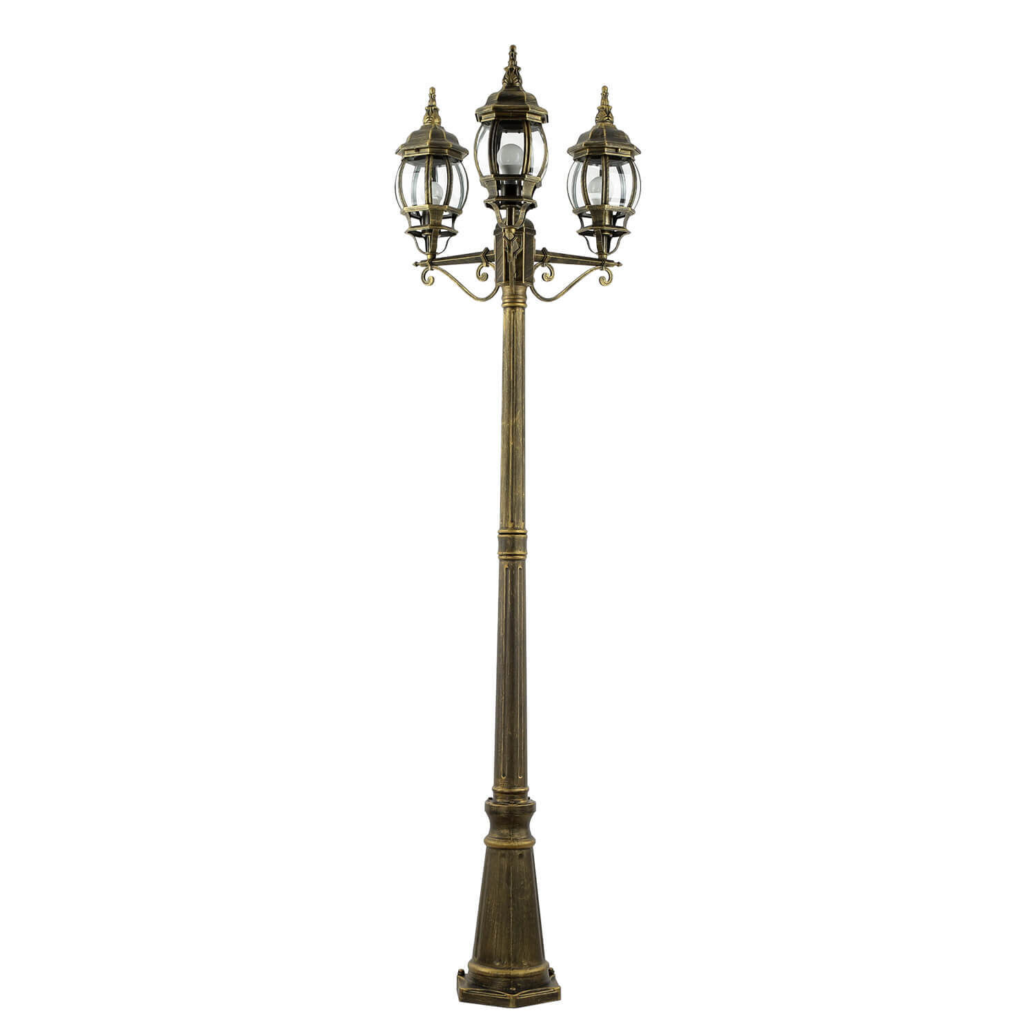 Grand candélabre BREST or antique 3xE27 2,1m de haut Laternenpfahl