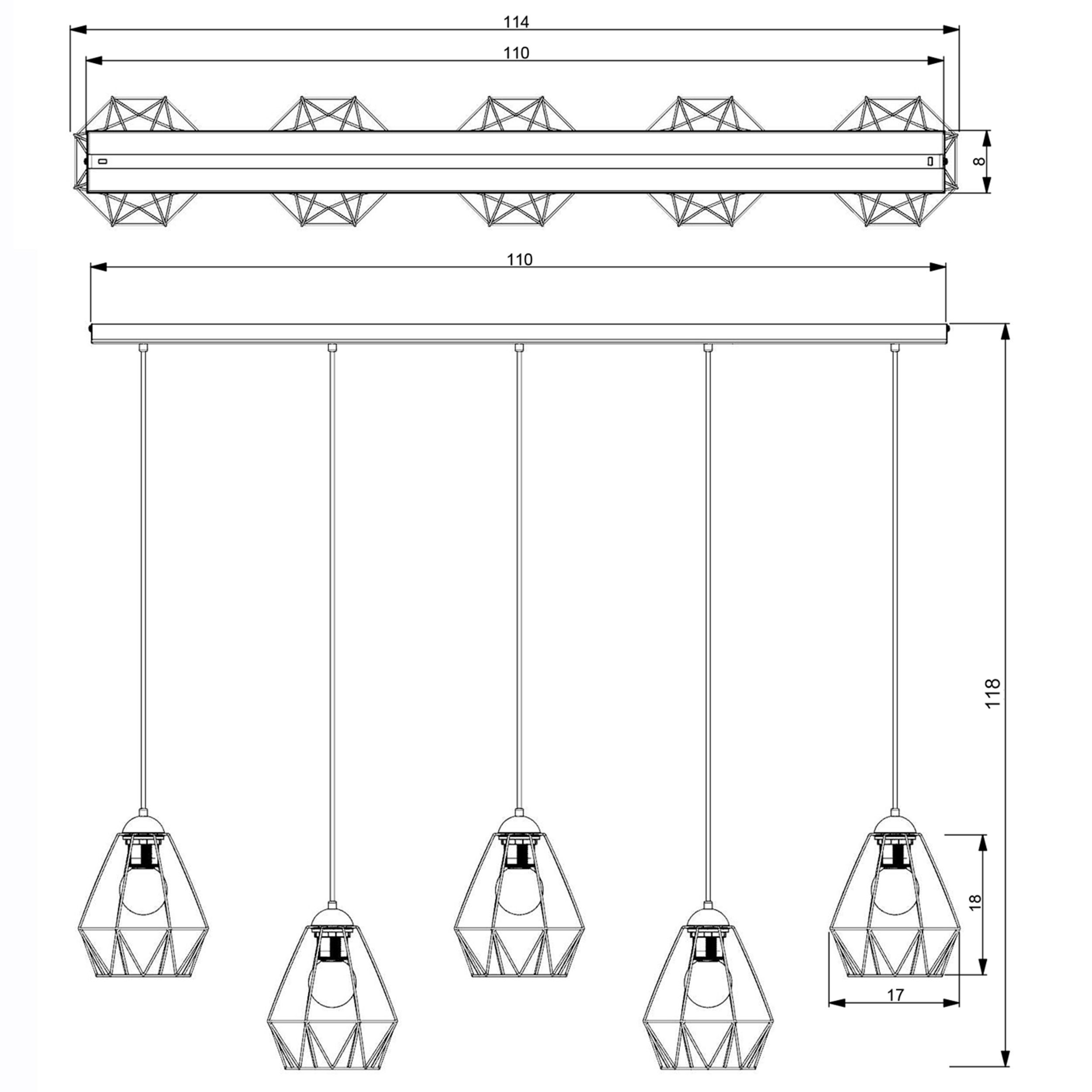 Suspension décorative ARIYAN Retro allongée