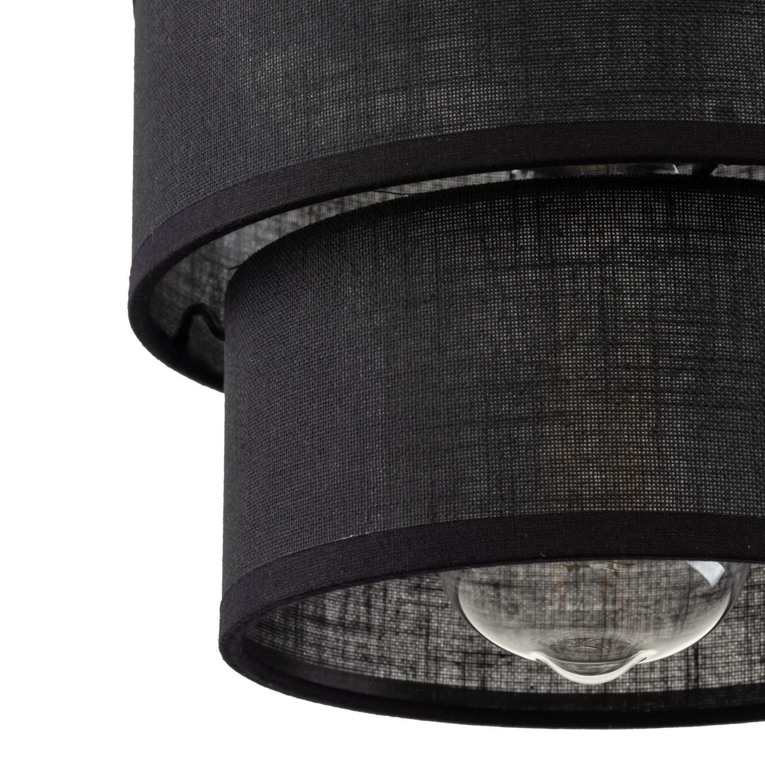 Suspension Noir E27 D : 20 cm ronde Moderne Tissu Lampe, Deckenleuchte