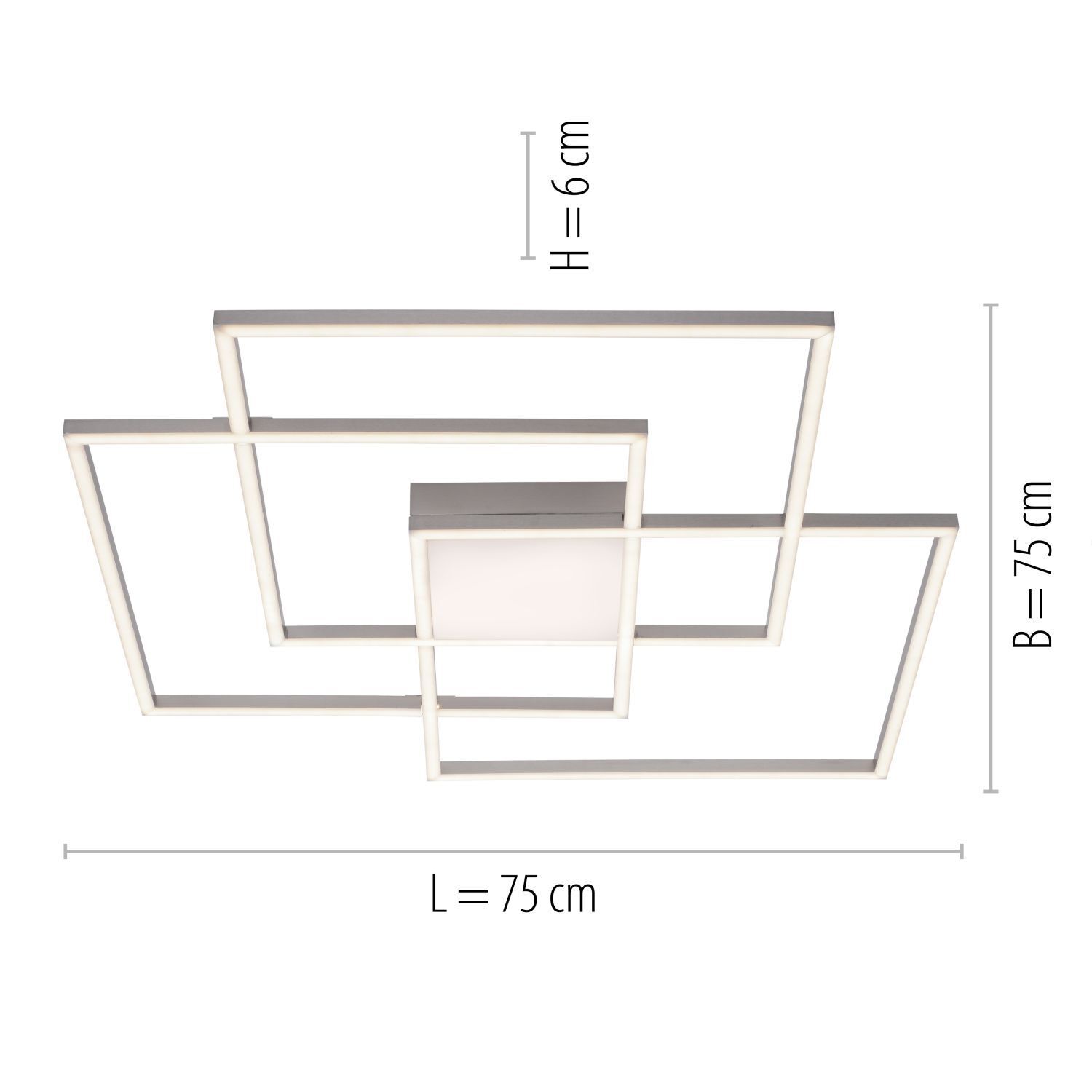 Plafonnier LED à intensité variable Métal en acier L:75 cm 12 W
