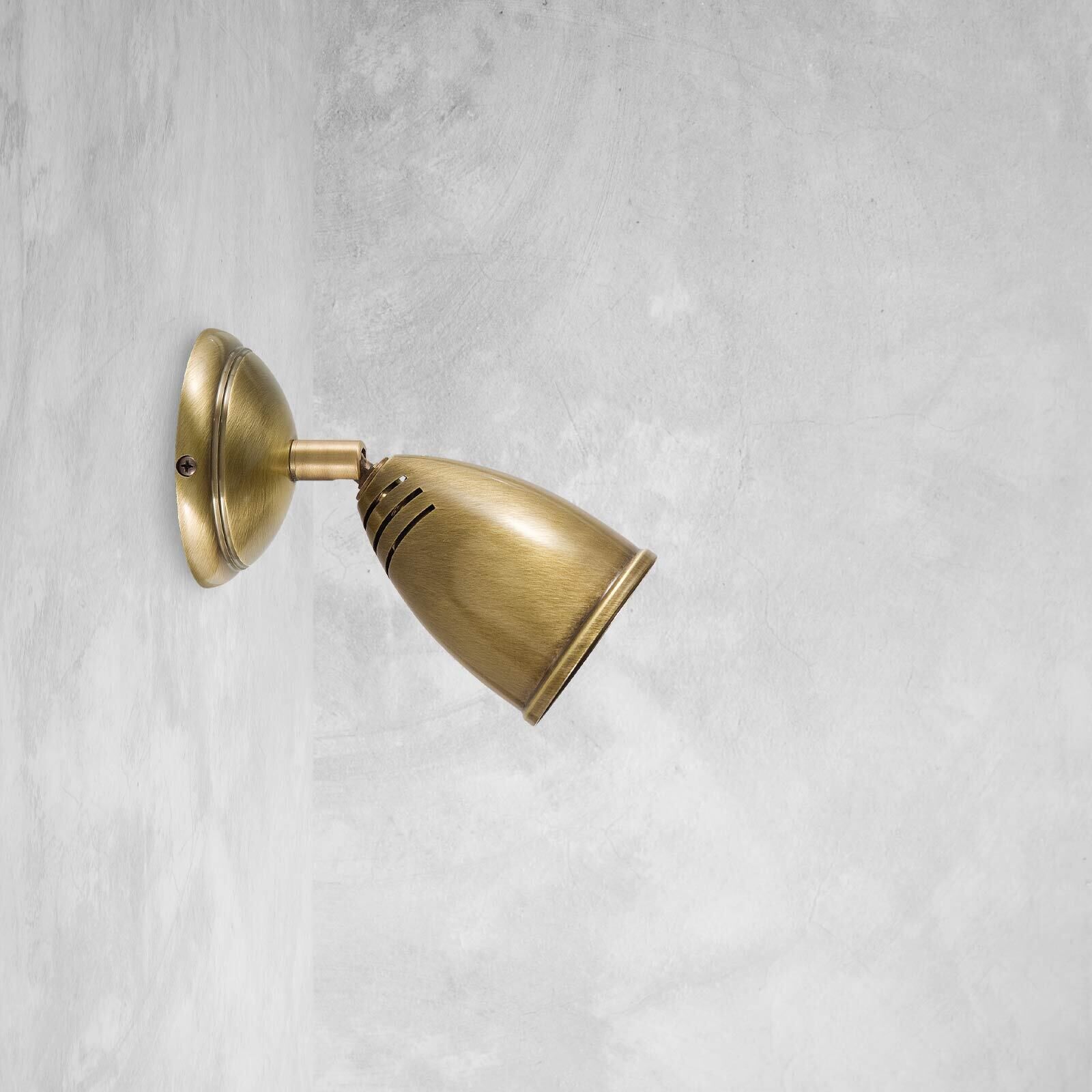 Spot Lampe Wand E27 Messing in Bronze hell glänzend Bronze, Drinnen, Lampe