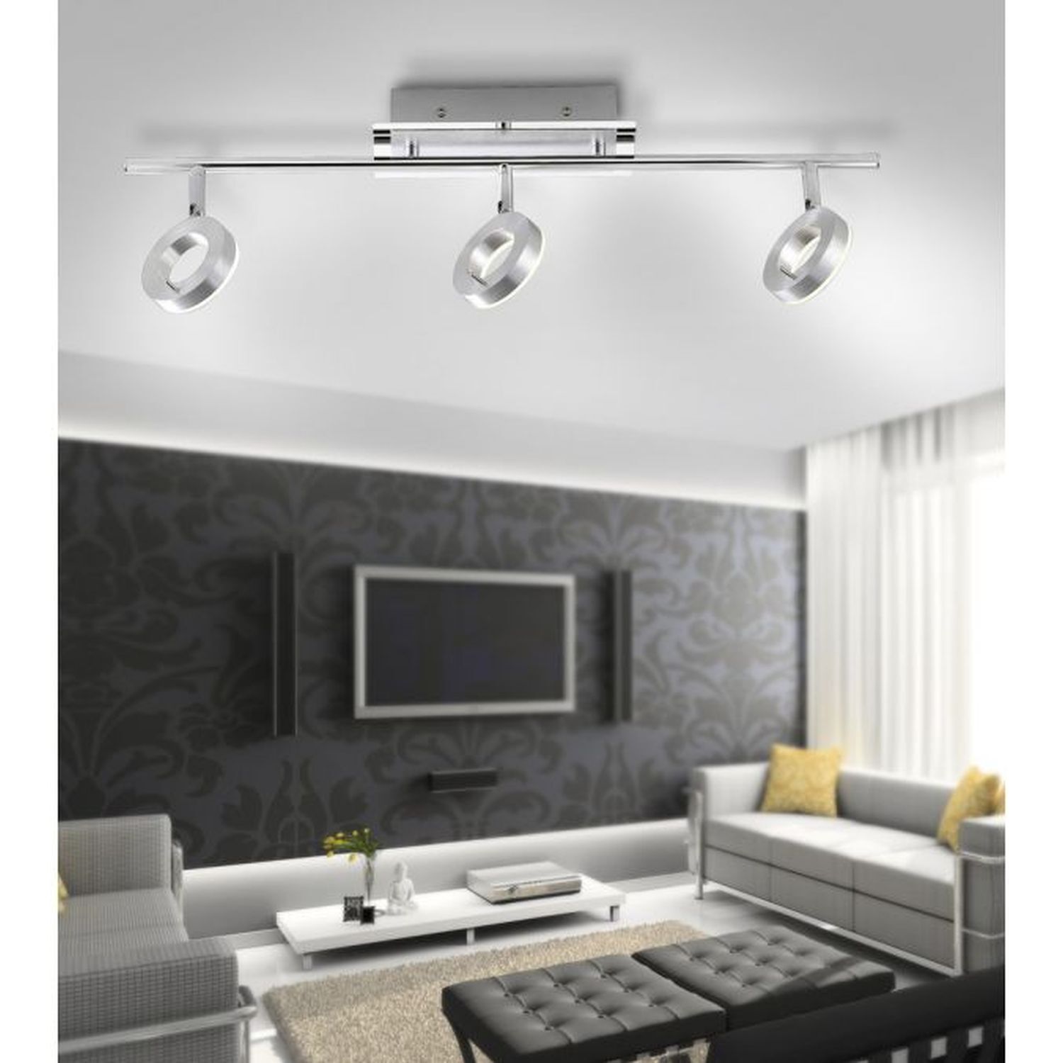 Flexibler LED Deckenspot in Aluminium IP44 L:67 cm Moebel, Wohnzimmer, Bildschirm, Deckenleuchte, Monitor