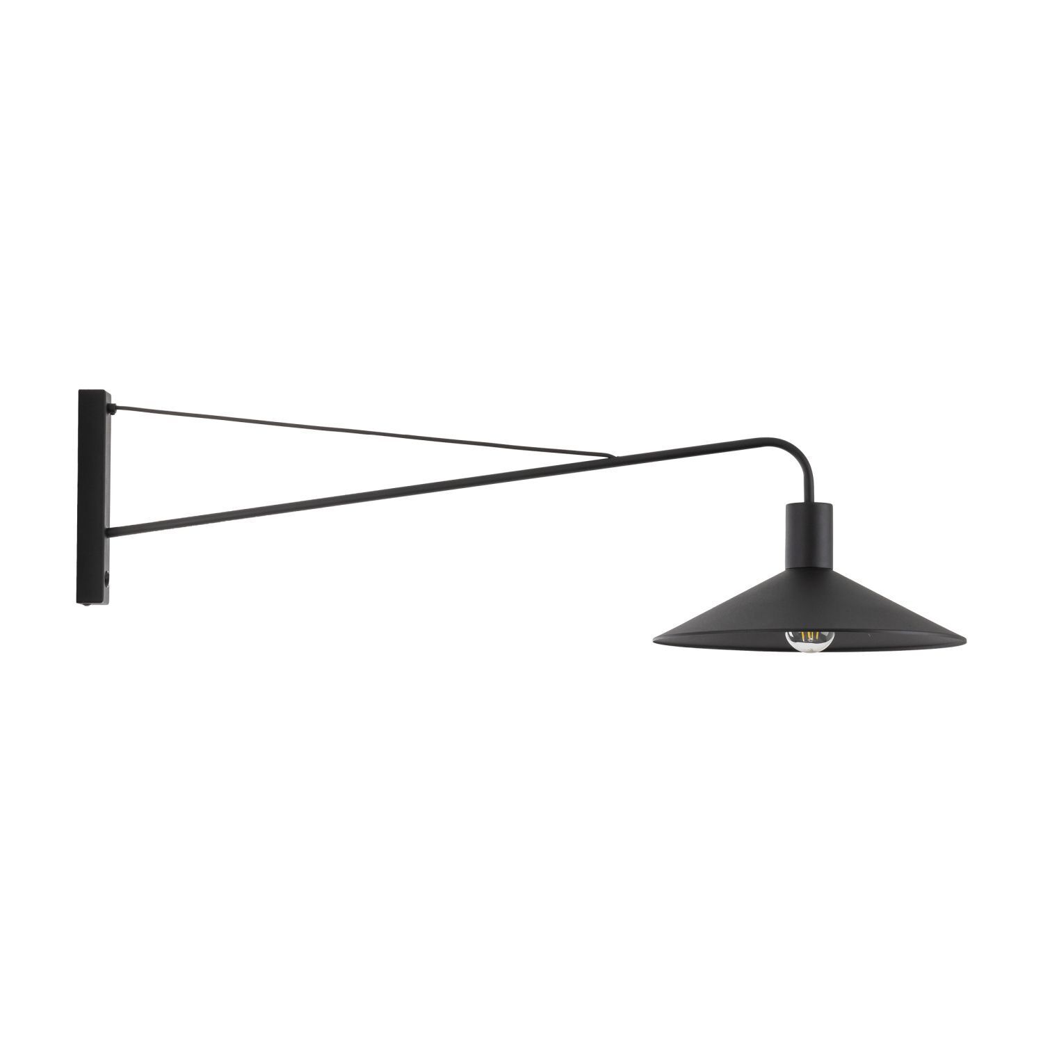 Applique XXL avec interrupteur P : 103 cm Métal noir E27 Lampe