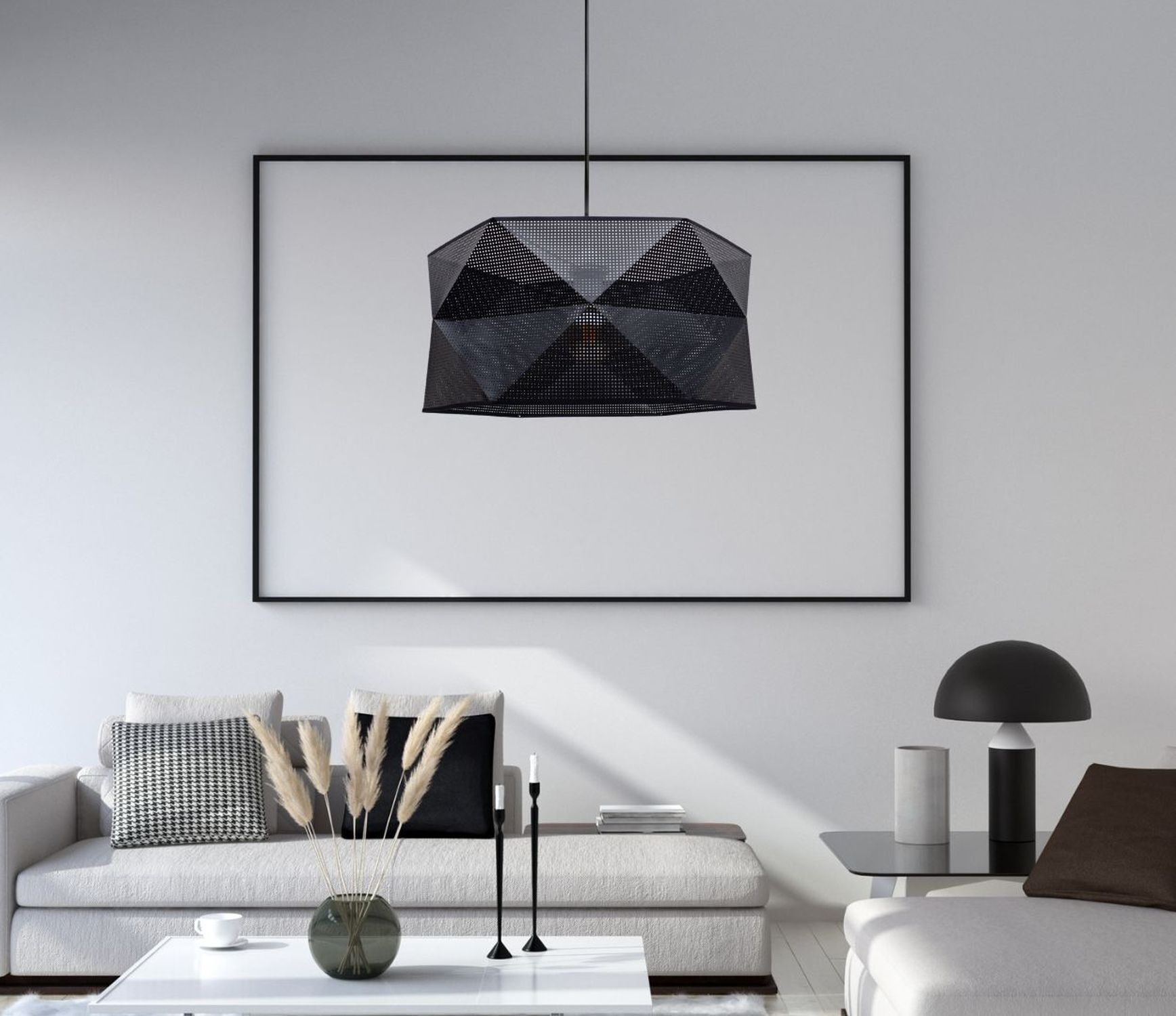 Lampe à suspendre moderne tissu anti-éblouissement E27 L:70 noir Innenarchitektur, Lampe, Wohnzimmer, Tabelle, Dekoration für Zuhause