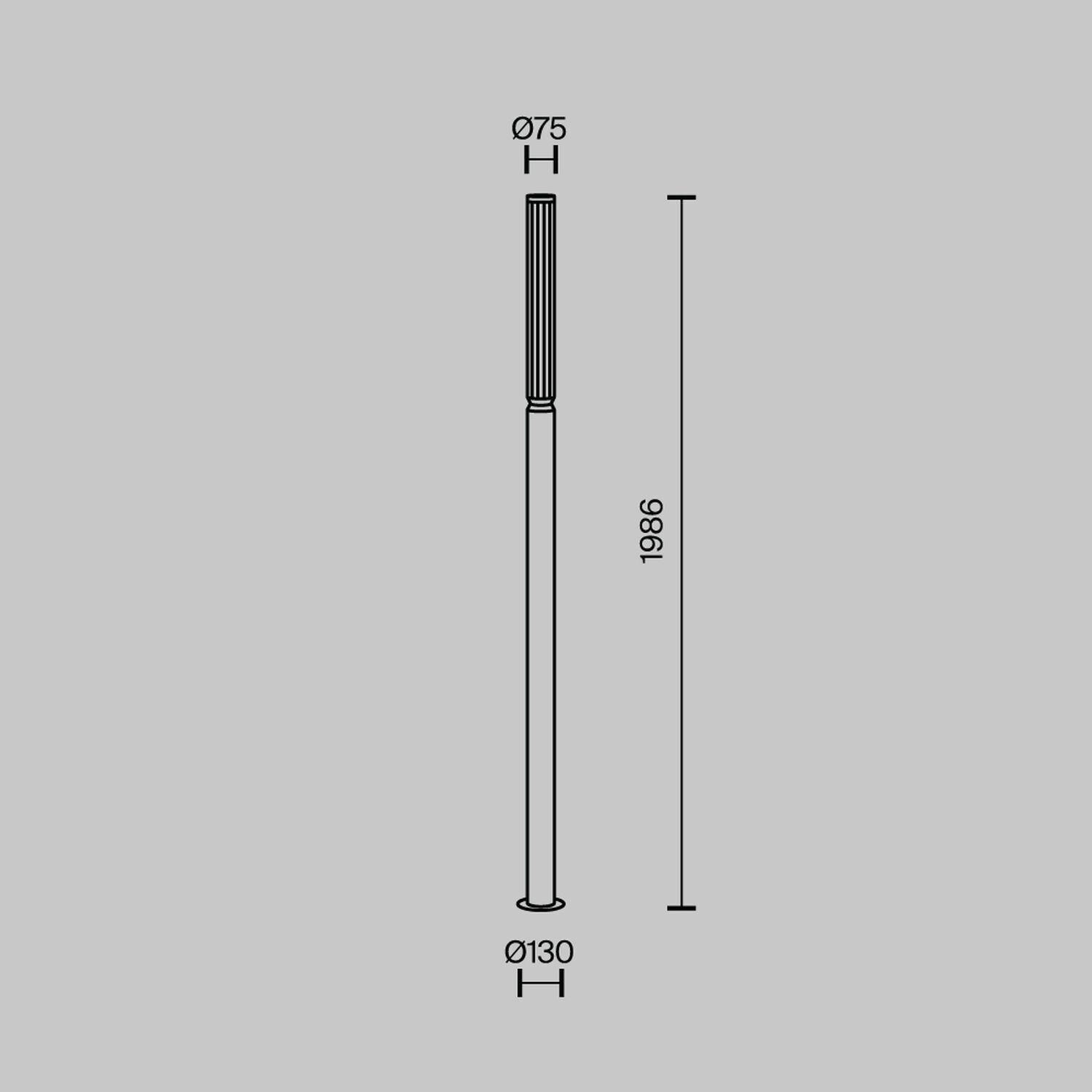 Borne d'éclairage LED aluminium verre 198,6 cm de haut IP65