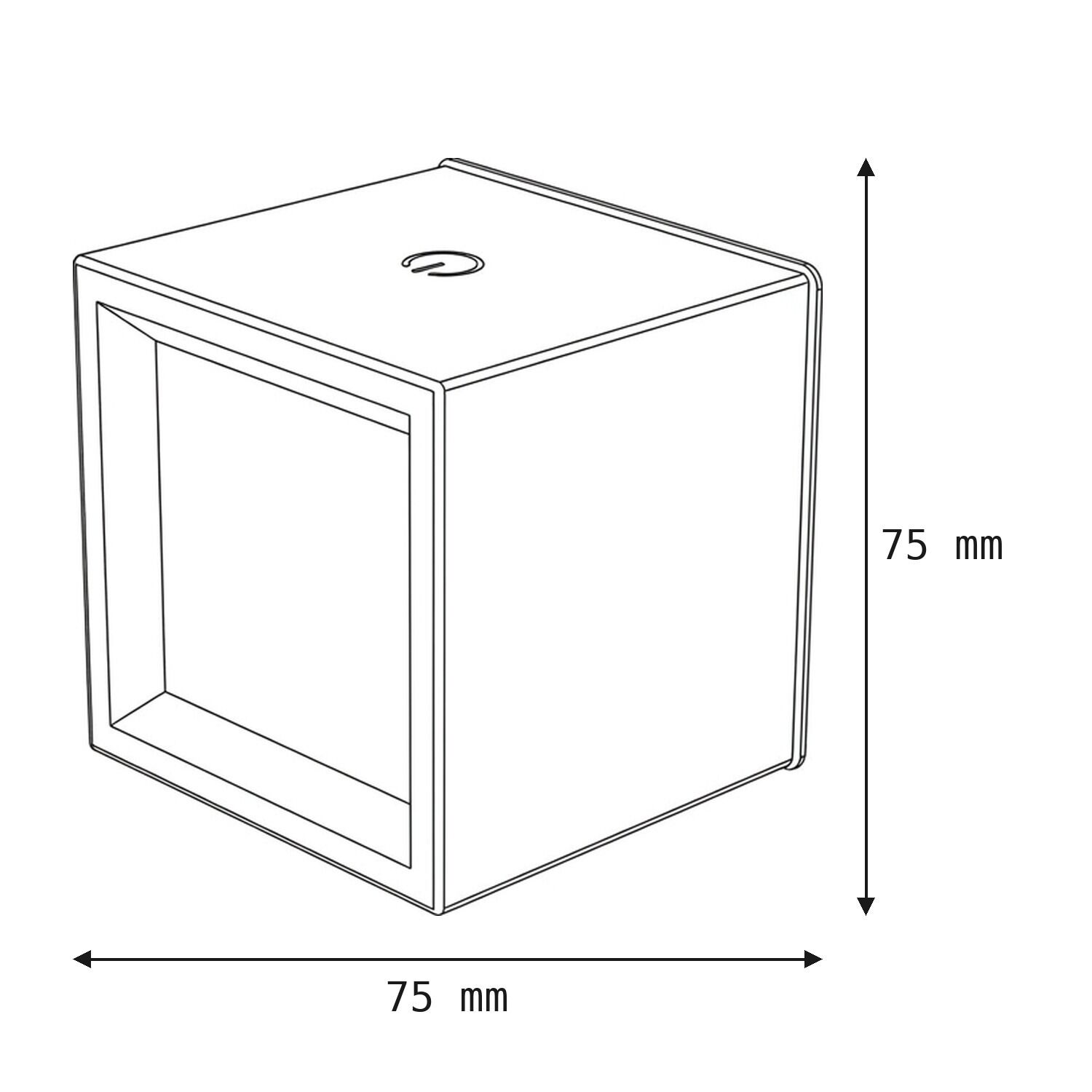 le126607-wandlampe-wohnzimmer-schlafzimmer-flur-kueche-innen-kunststoff-modern-dimmbar-weiss-07 cube, unbekannt, leer, maße 75 mm, würfel