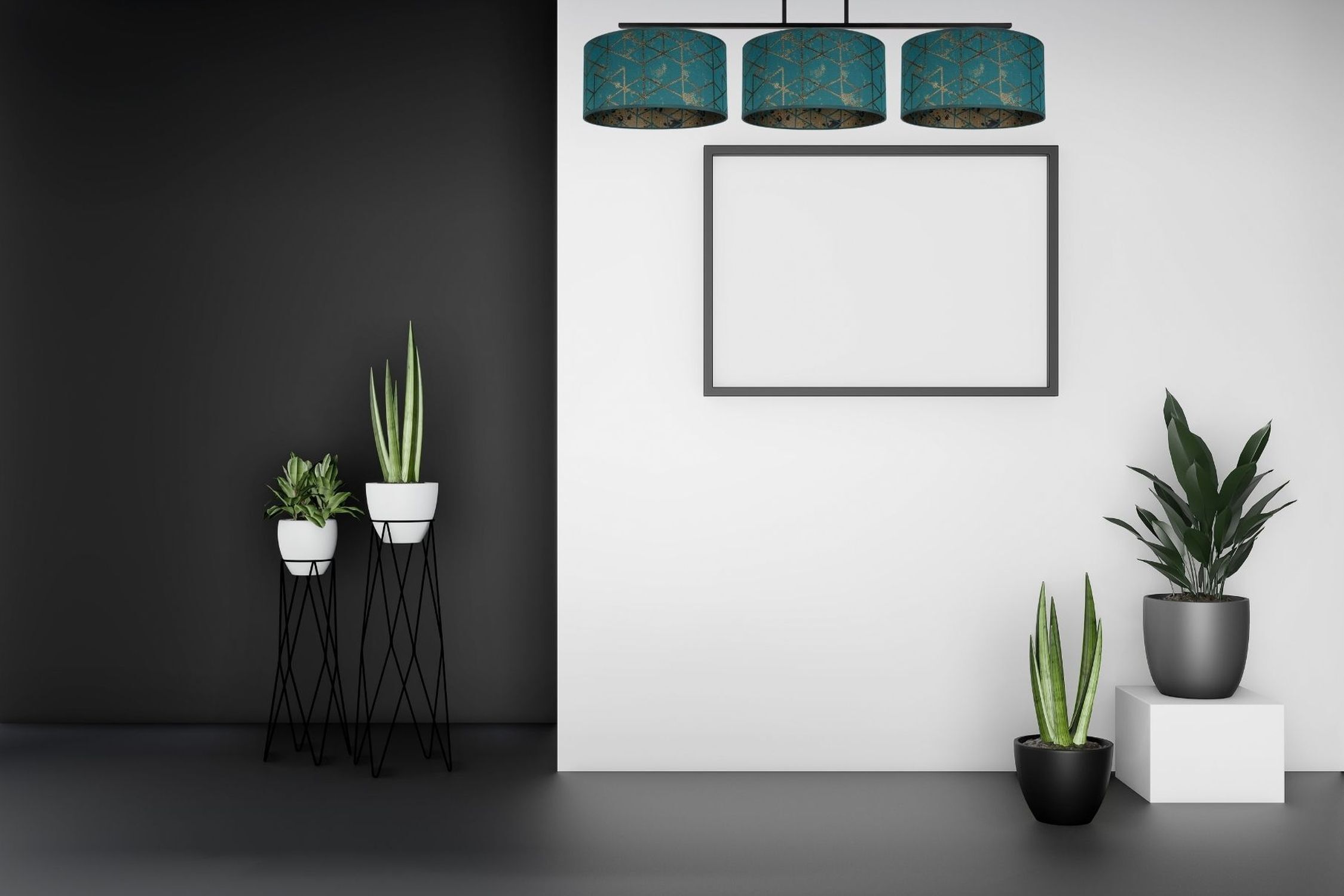 Blendarme Plafonnier tissu vert motif E27 3-flamme Krug, Pflanze, Pflanzgefäß, Topfpflanze, Töpferei