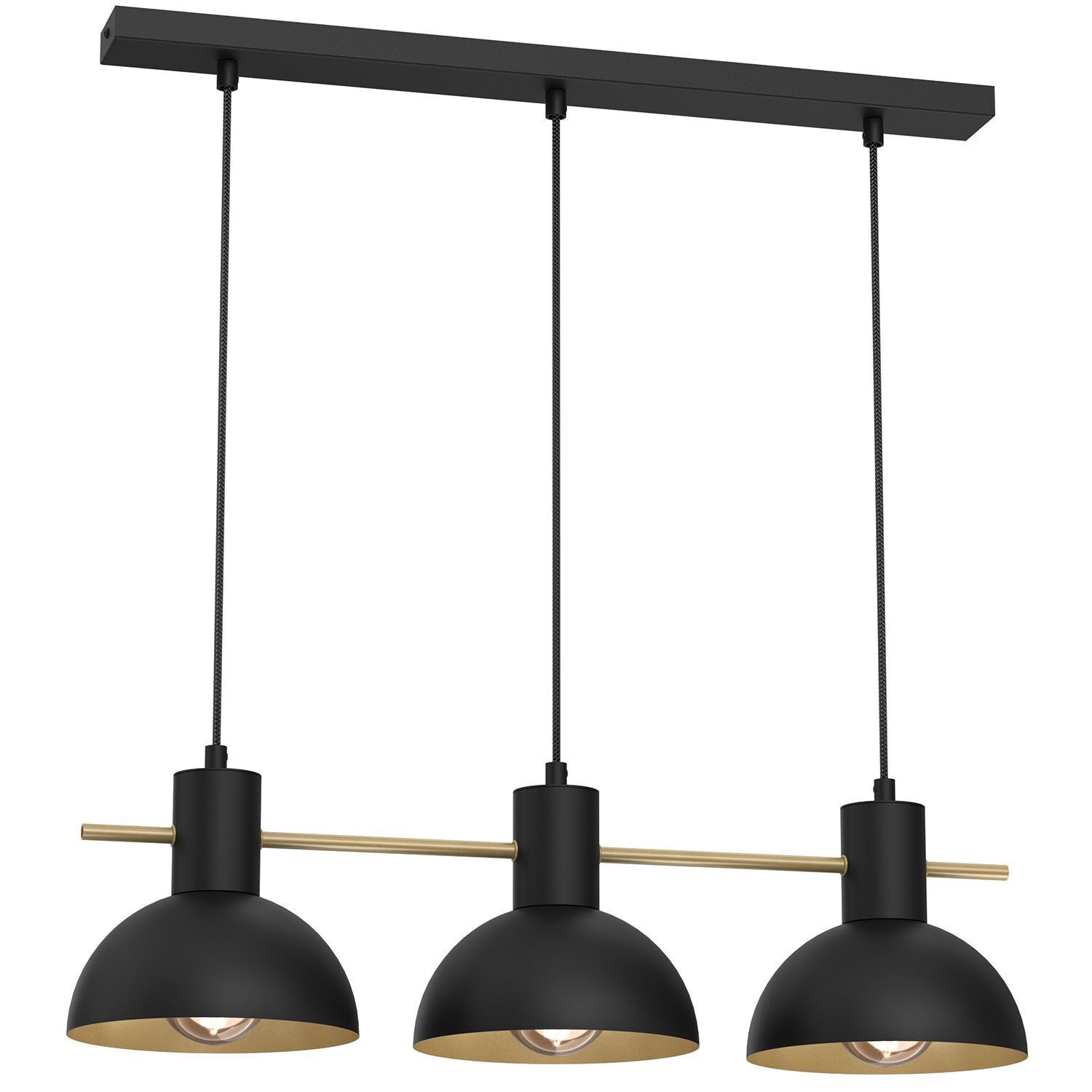 Elégante lampe suspendue bleu foncé or E27 64 cm de long
