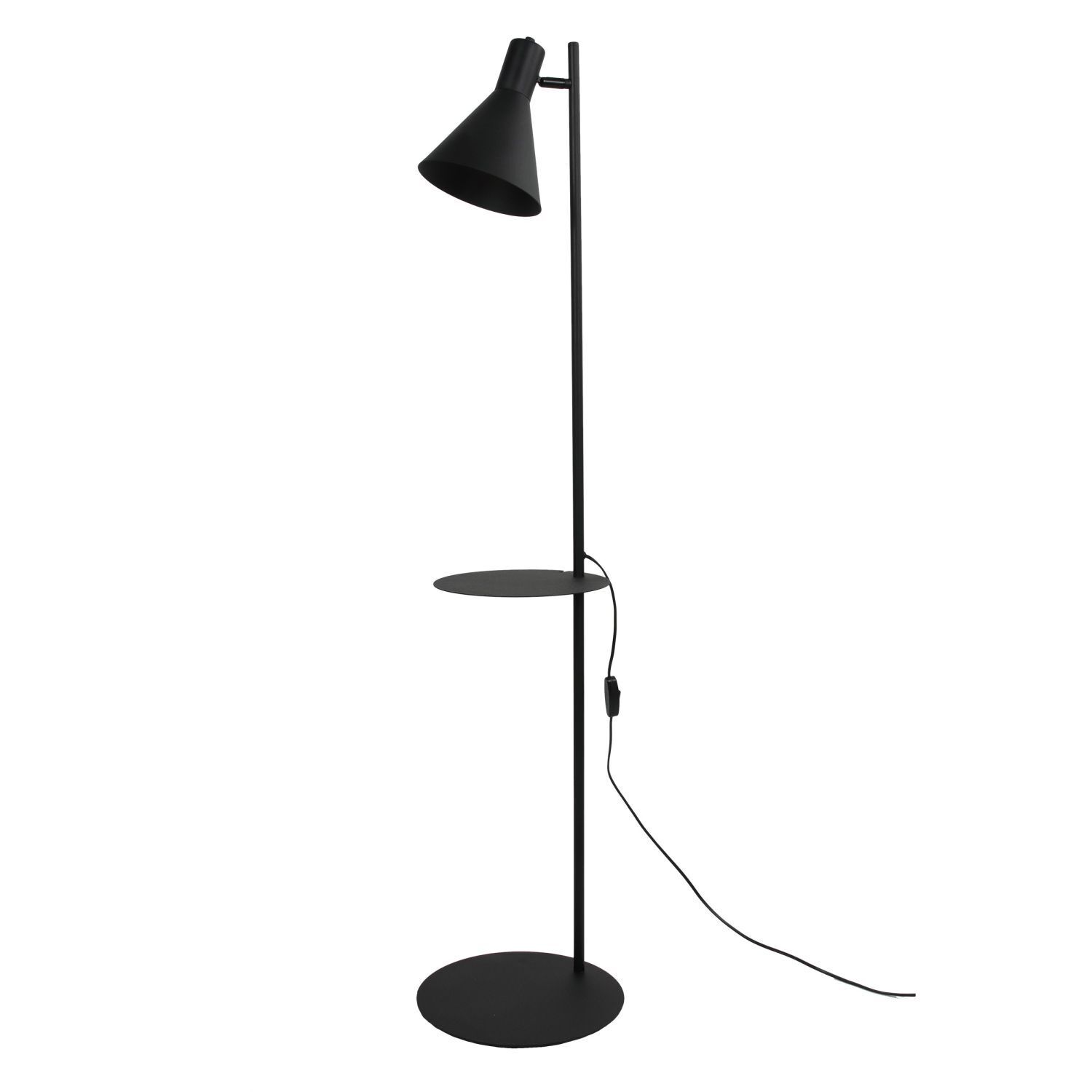 Lampadaire avec support E27 abat-jour réglable noir 138 cm