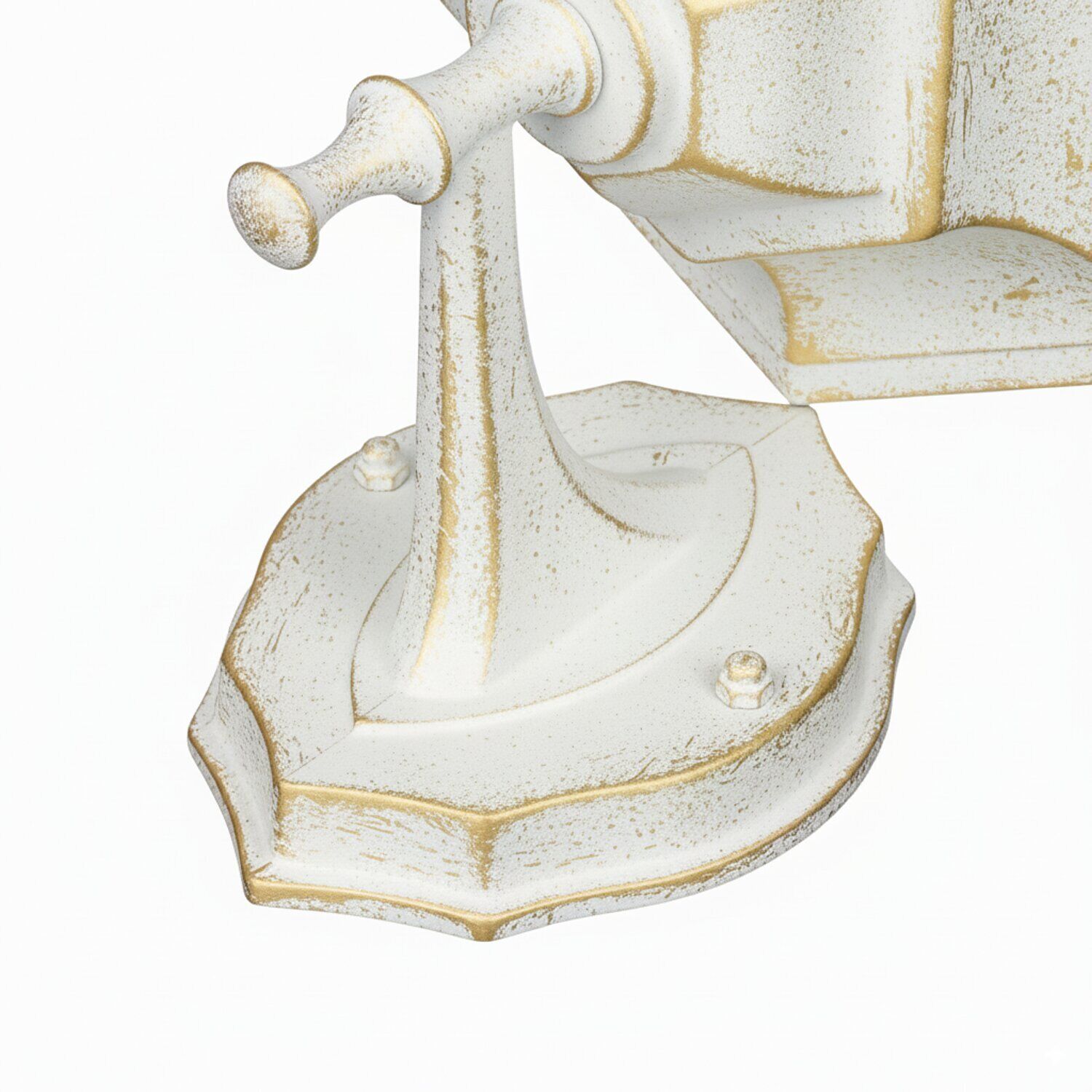 Außenwandleuchte PARIS Weiß Gold hängend Landhausstil Kunst, Porzellan, Töpferei