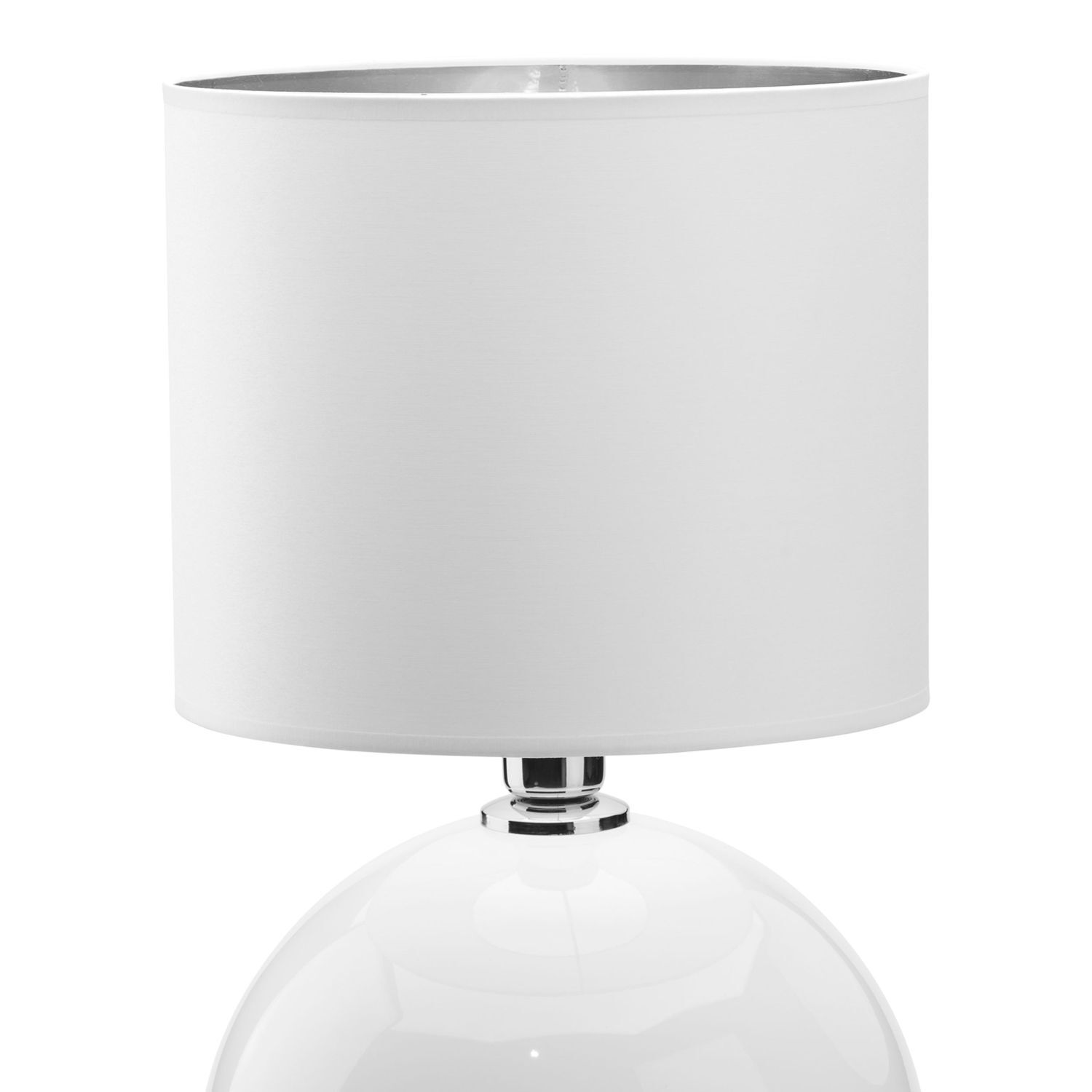 Lampe de chevet blanc argent E27 36 cm confortable