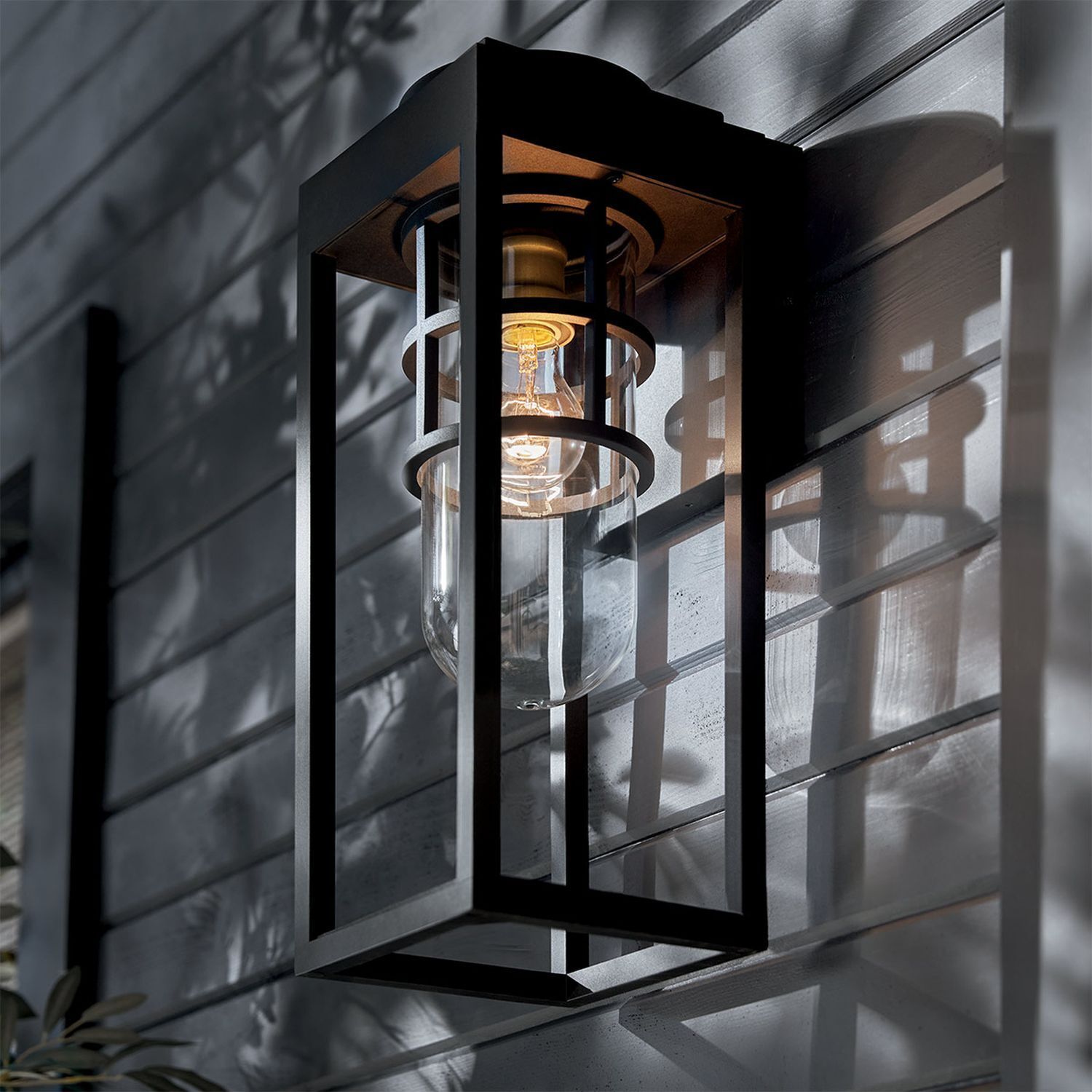 Lanterne murale noire pour E27 IP44 45,7 cm de haut Vintage Lampe
