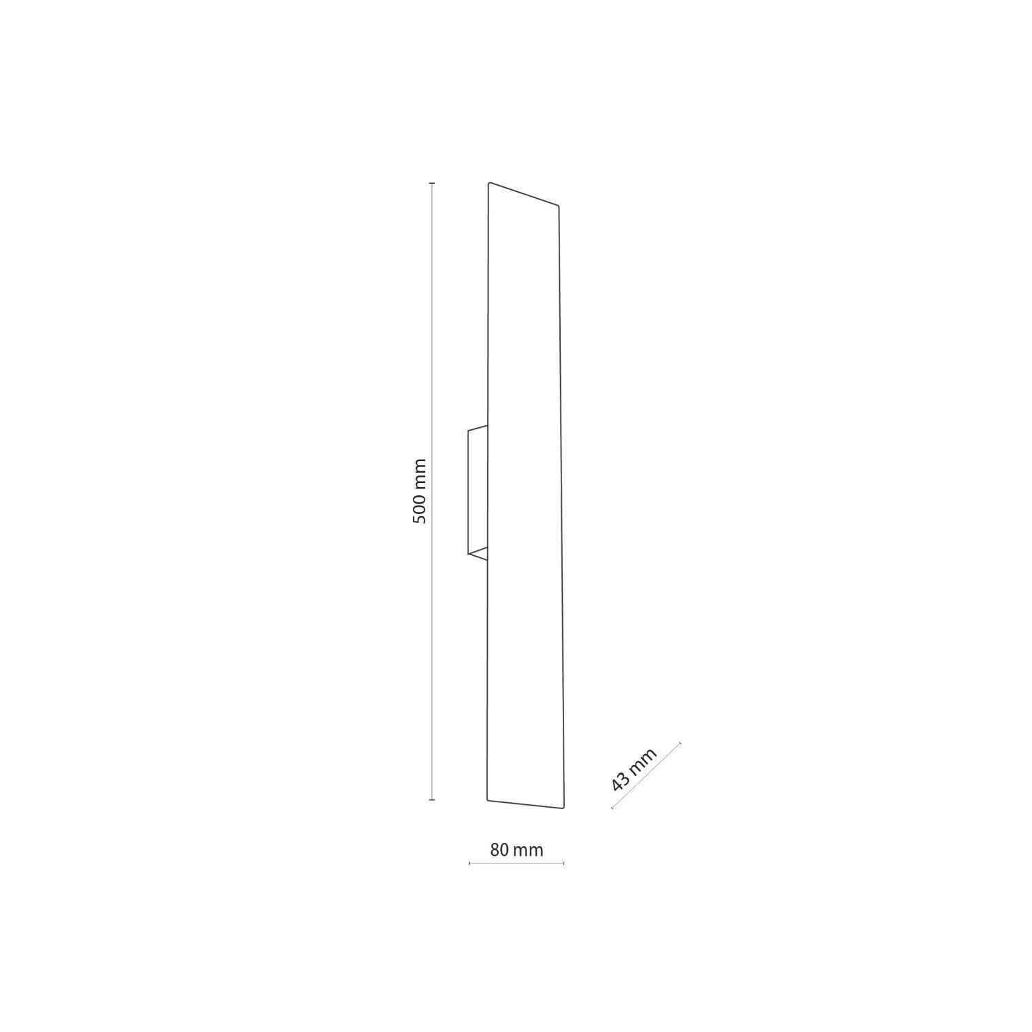 Applique murale blanche métal plat 50 cm de long lumière indirecte