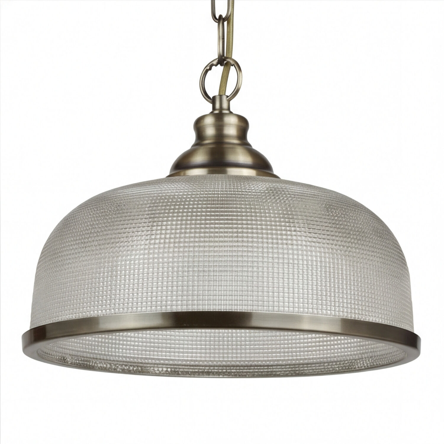 Hängelampe, Metall, Glas, Bronze, Geometrisches Muster