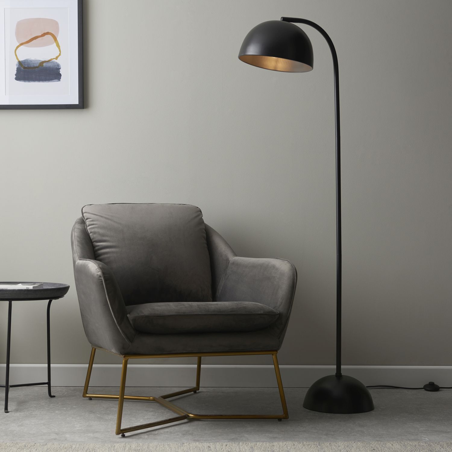 Lampadaire métal 163 cm abat-jour ajustable noir E27