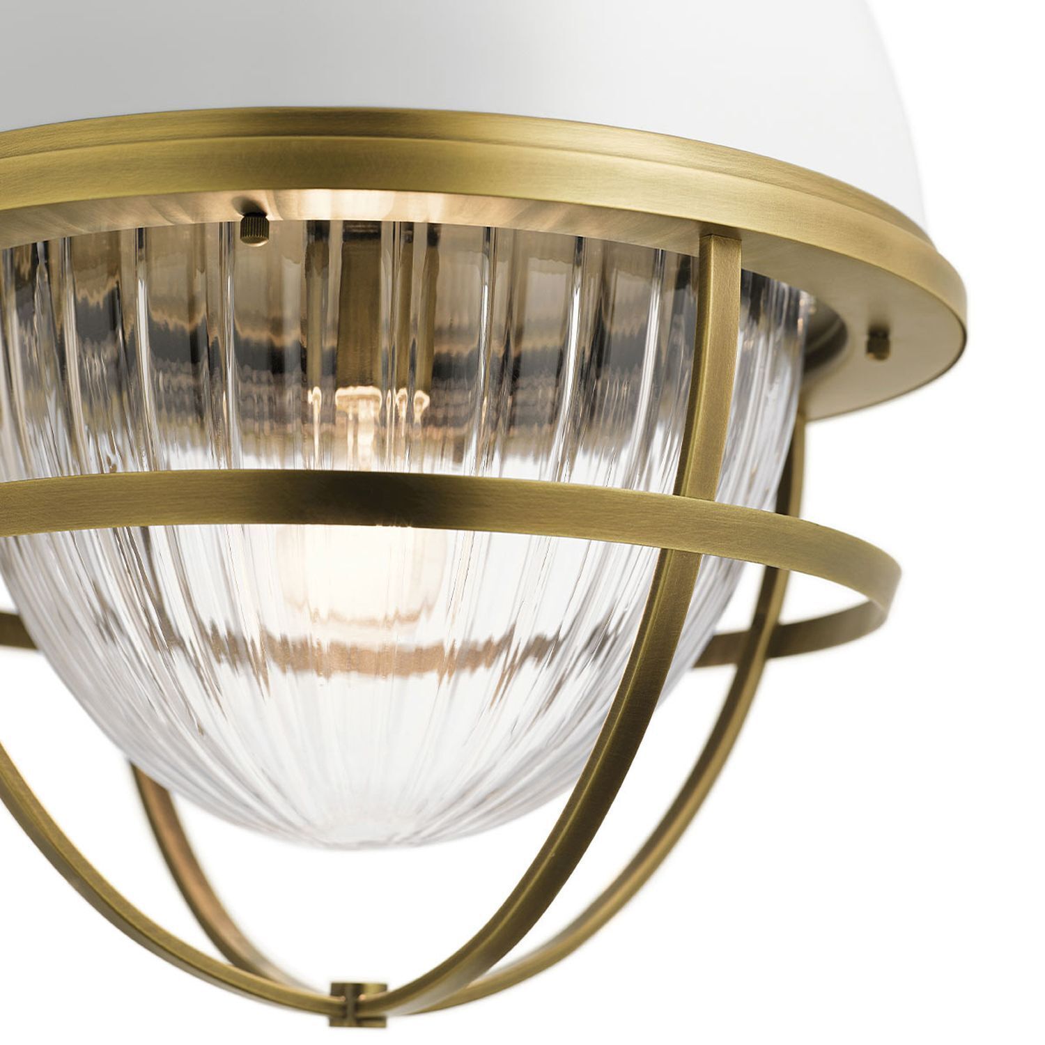 Suspension E27 D : 40,8 cm métal verre en laiton blanc