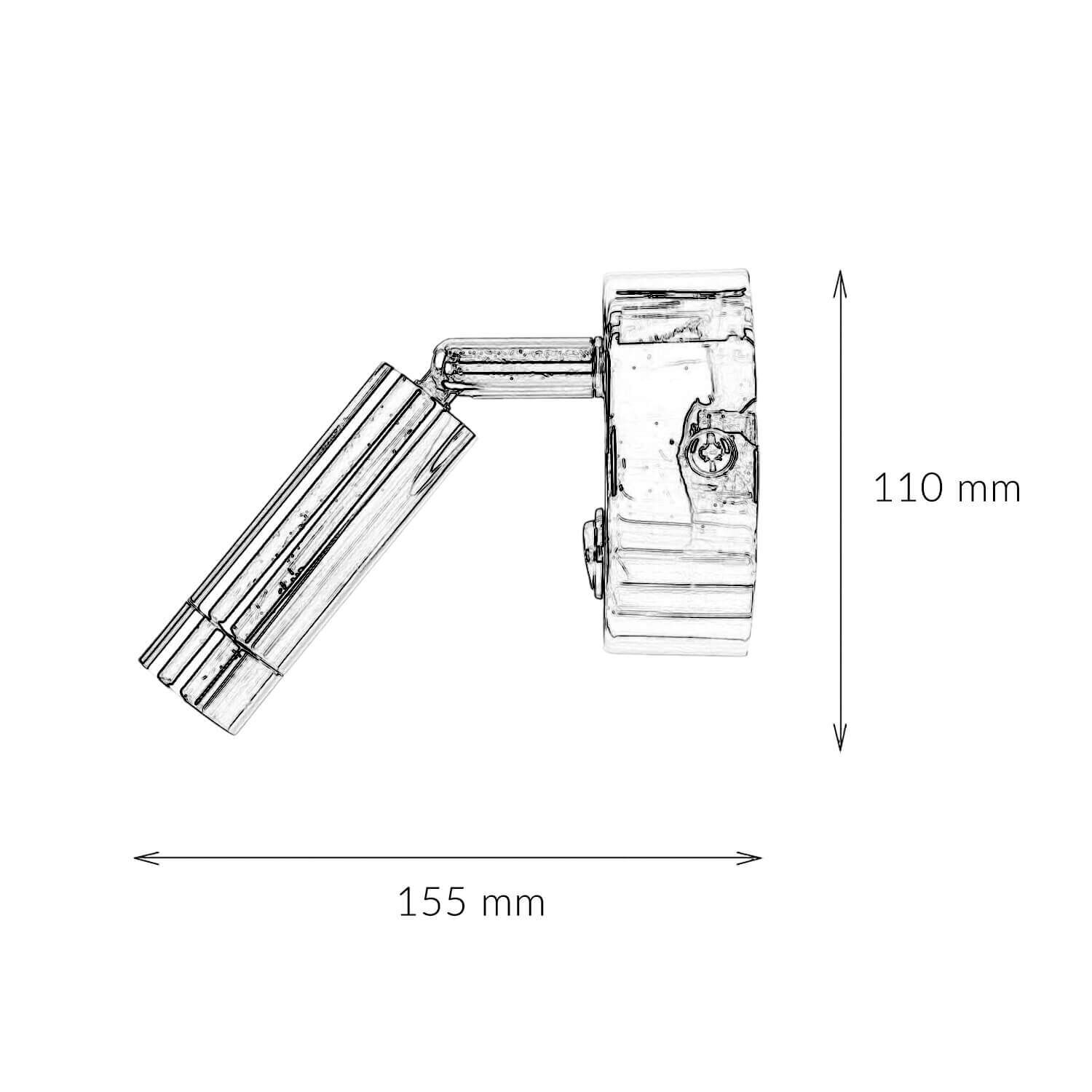 Spot mural à LED avec interrupteur Métal orientable Or