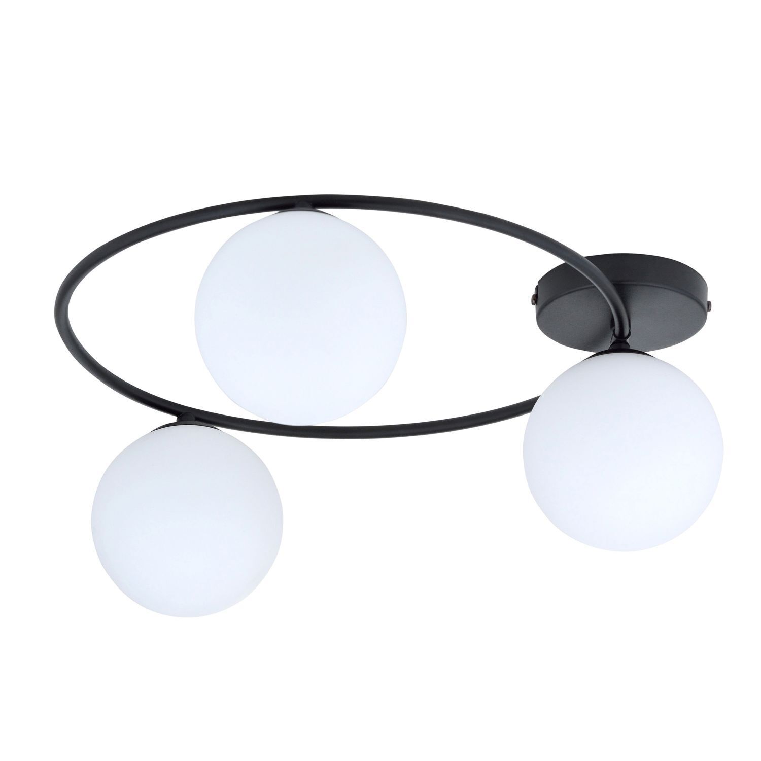 Plafonnier noir blanc H : 20 cm Ø 47 cm LIBORIO
