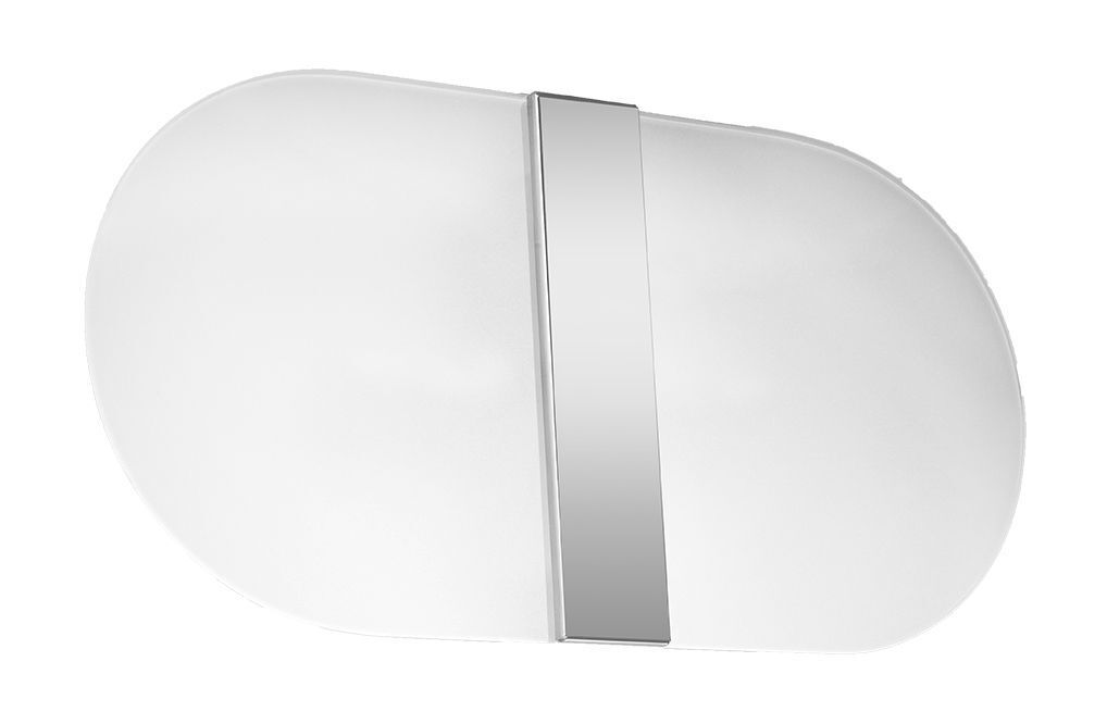 Applique verre métal anti-éblouissement 35 cm de large blanc chrome