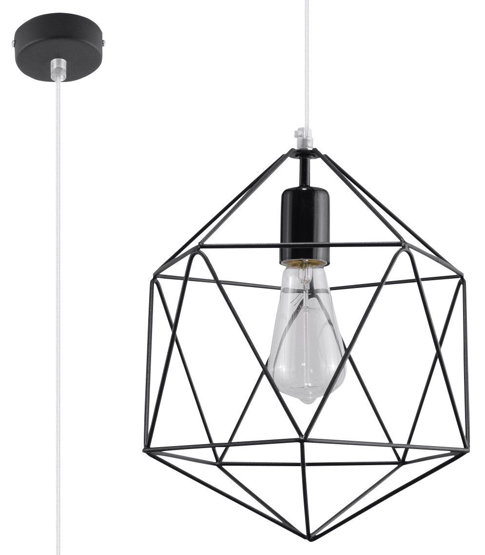 Suspension Métal Noir Ø 30 cm Géométrique Rétro E27