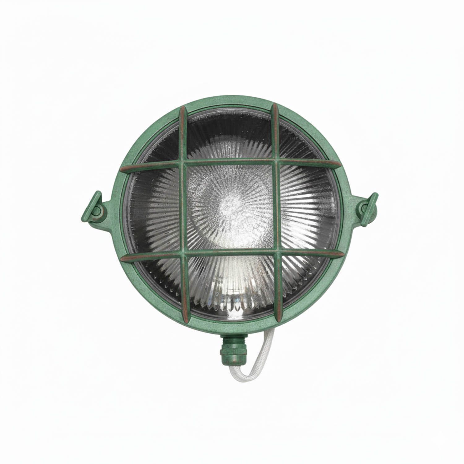 Wandlampe außen Messing Glas E27 IP64 rund D: 24 cm Beleuchtung