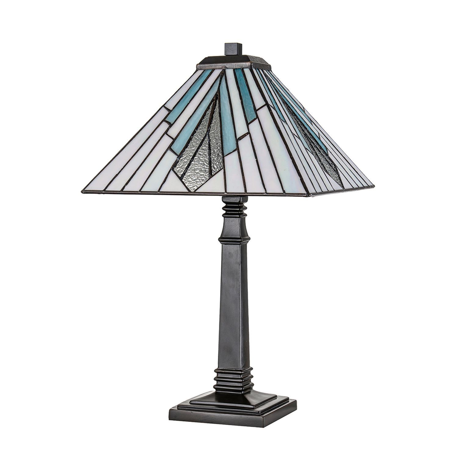 Lampe de table style Tiffany 50,4 cm verre coloré métal E27