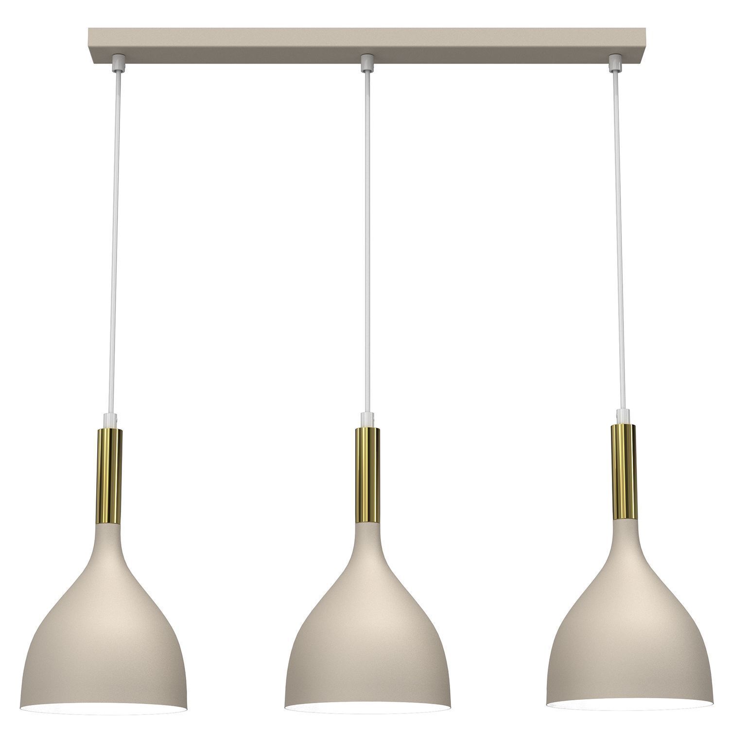 Loft Lampe à suspendre Métal Beige Or L:72 cm E27 élégant