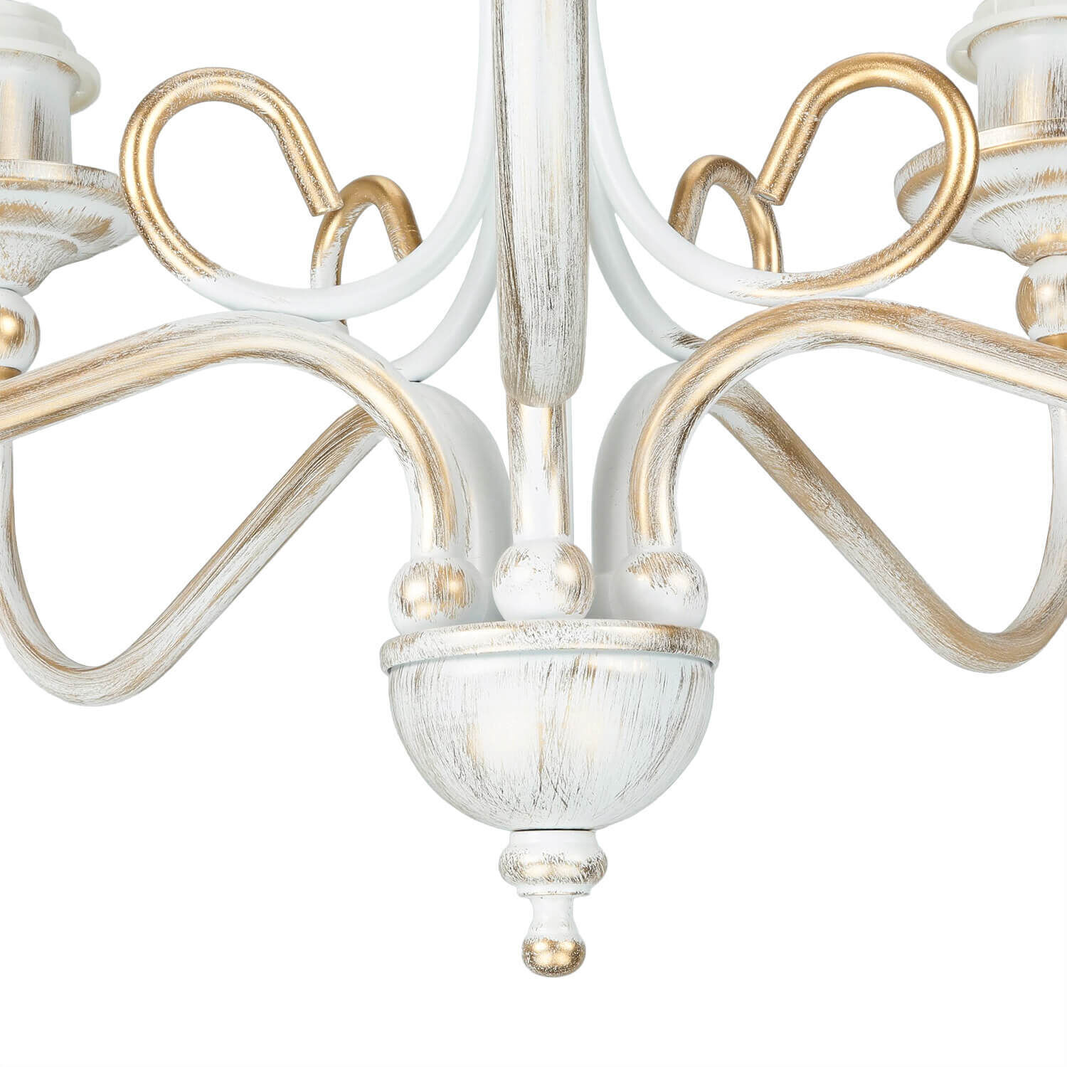 Shabby Kronleuchter in Gold Ecru Ø64cm GANARA Leuchter, Lampe